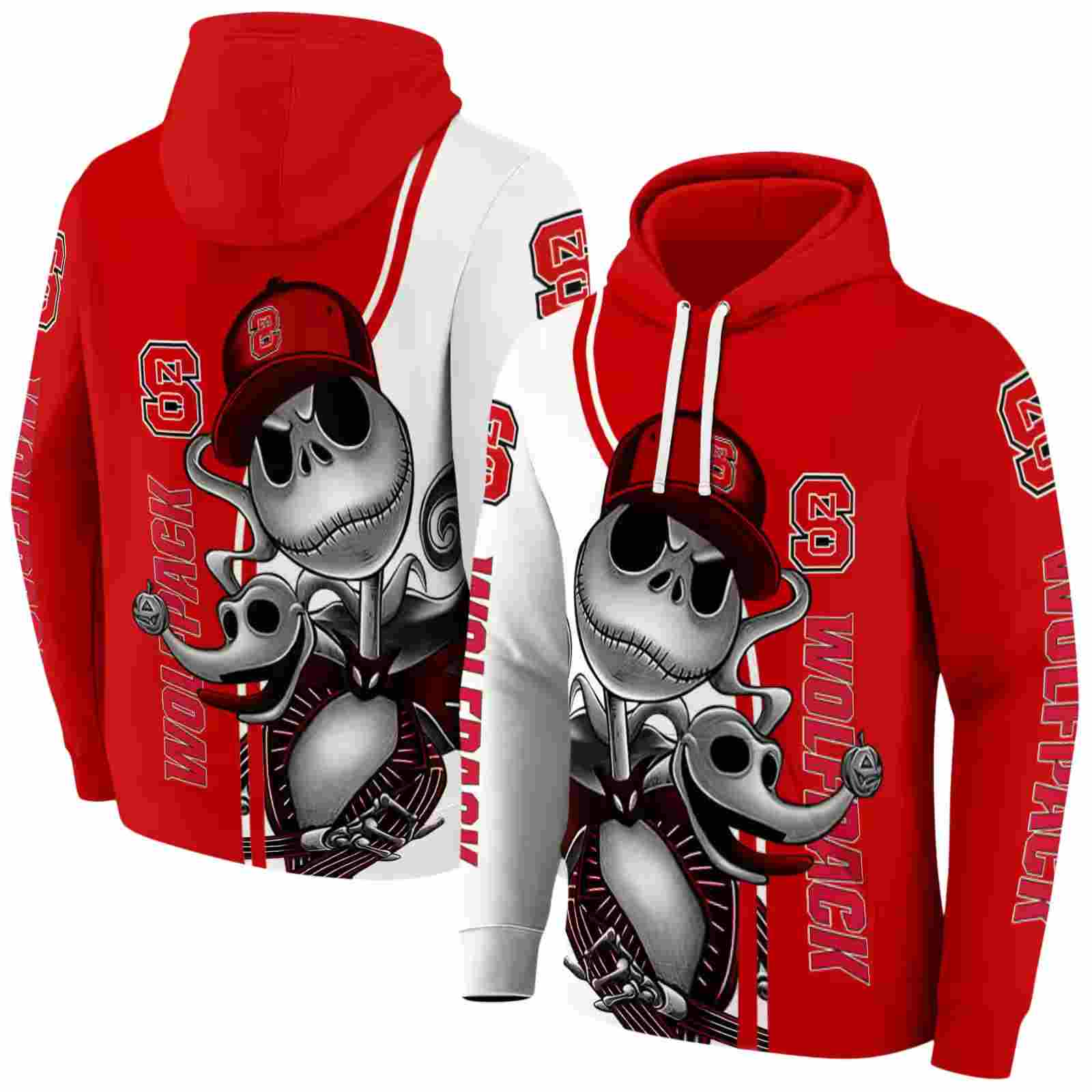 nc state wolfpack jack skellington red hoodie fashion forward