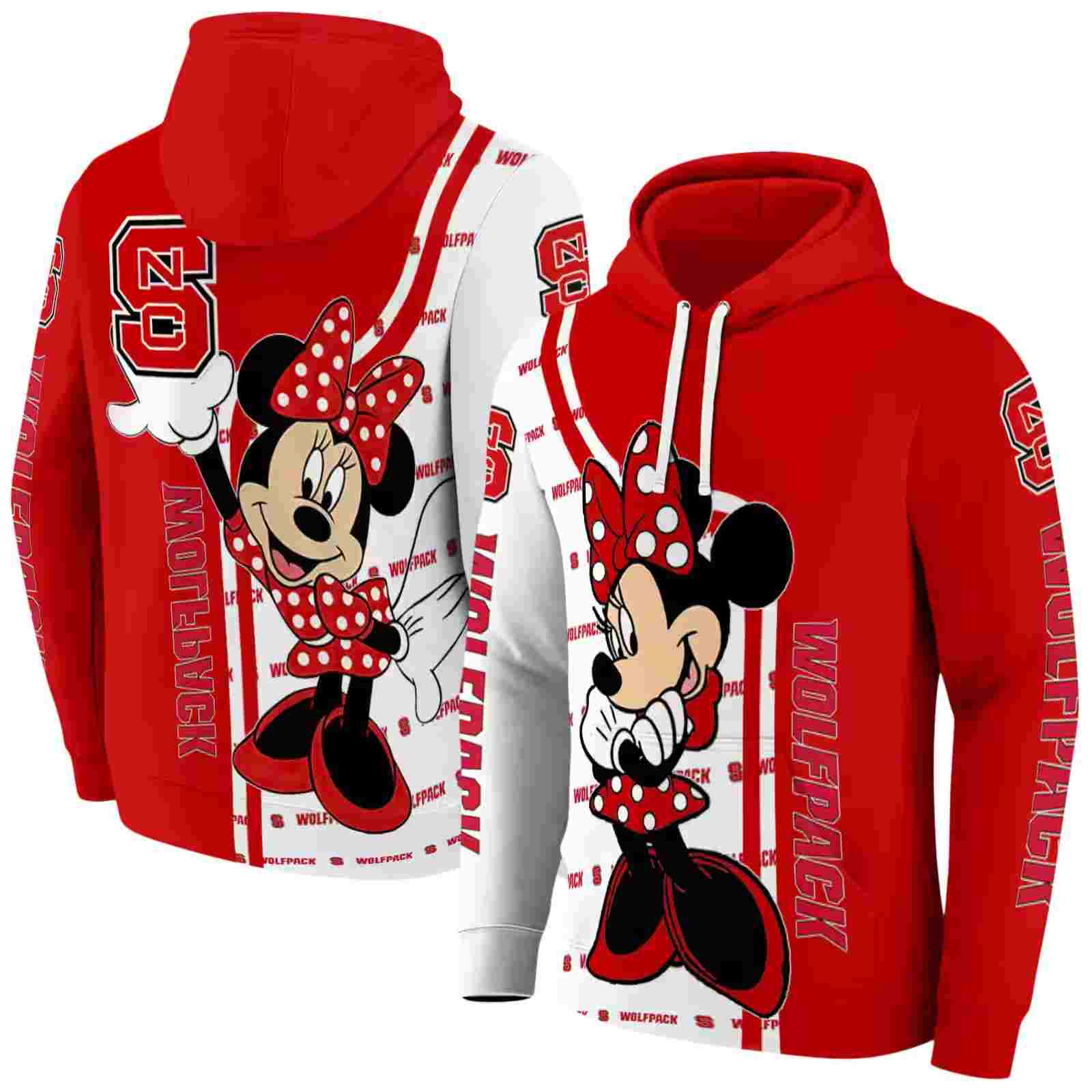 nc state wolfpack minnie mouse red hoodie fashion forward