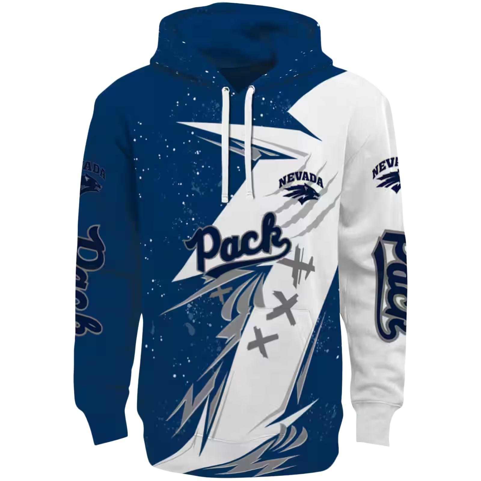 Nevada Wolf Pack Dynamic Slash Blue White Hoodie