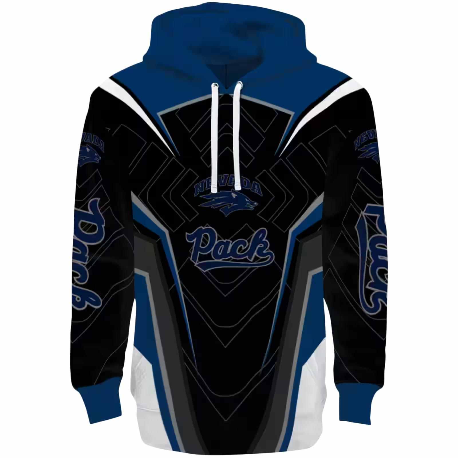 Nevada Wolf Pack Futuristic Pattern Blue Black Hoodie