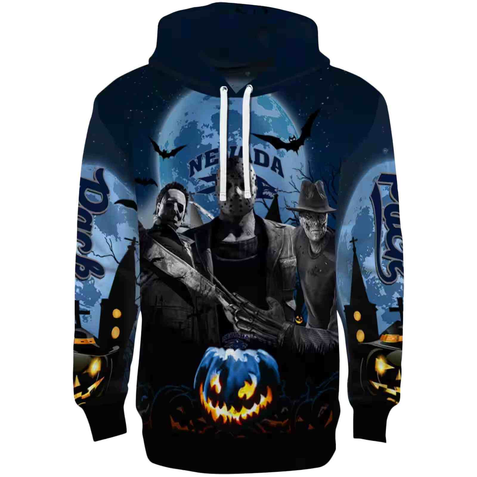 Nevada Wolf Pack Halloween Vibes Blue Black Hoodie