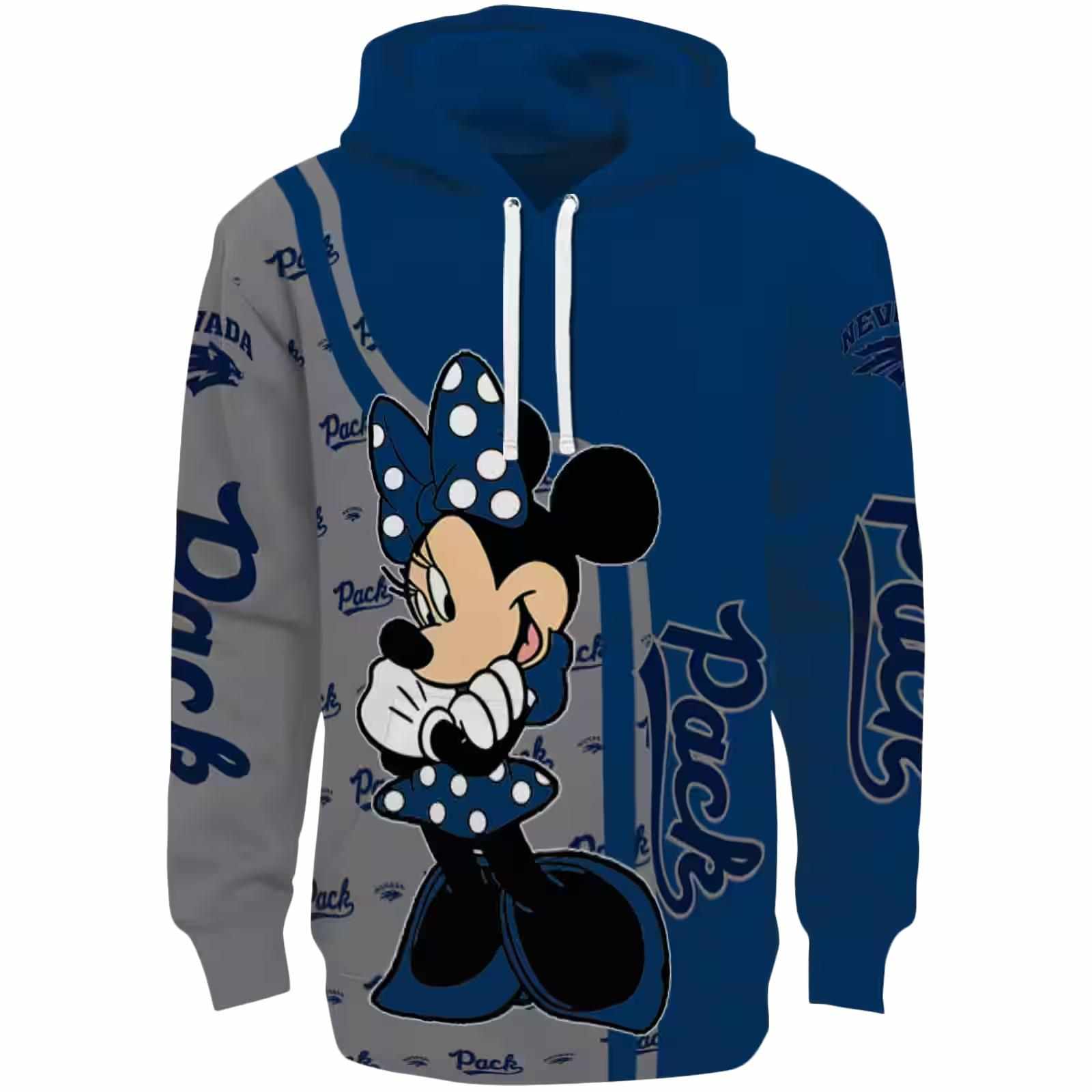 Nevada Wolf Pack Minnie Mouse Blue Hoodie