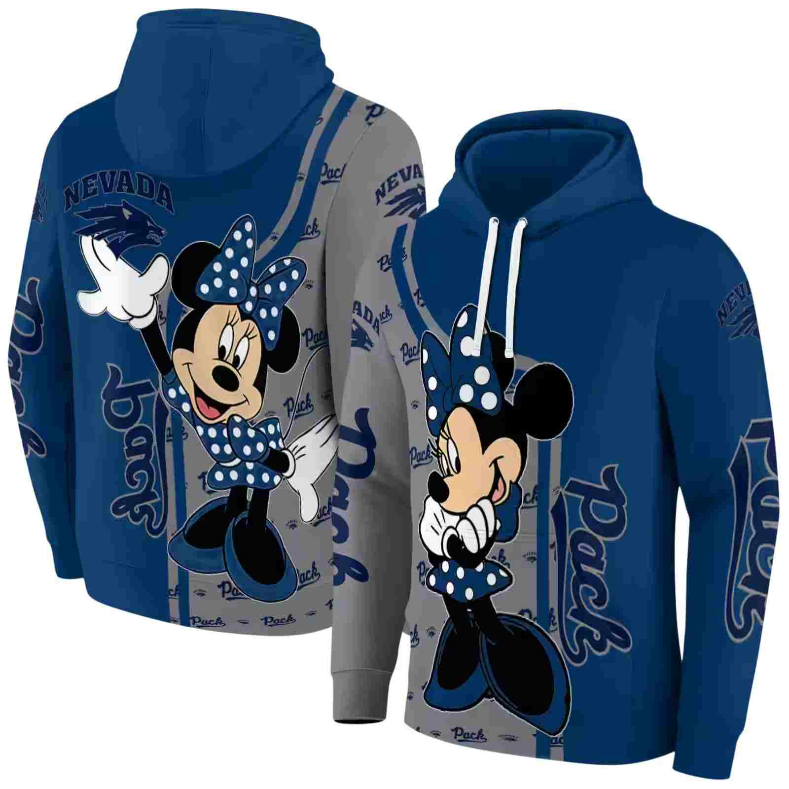 nevada wolf pack minnie mouse blue hoodie fashion forward