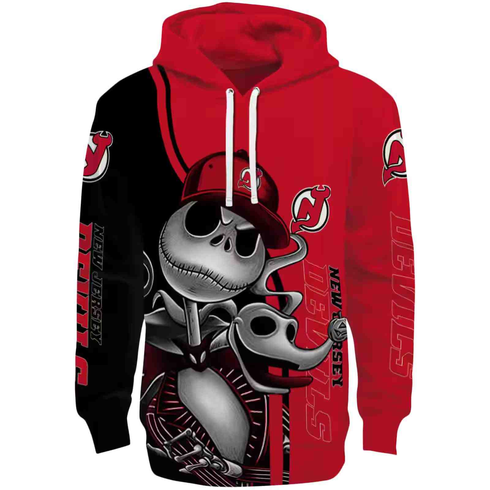 New Jersey Devils Jack Skellington Red Hoodie