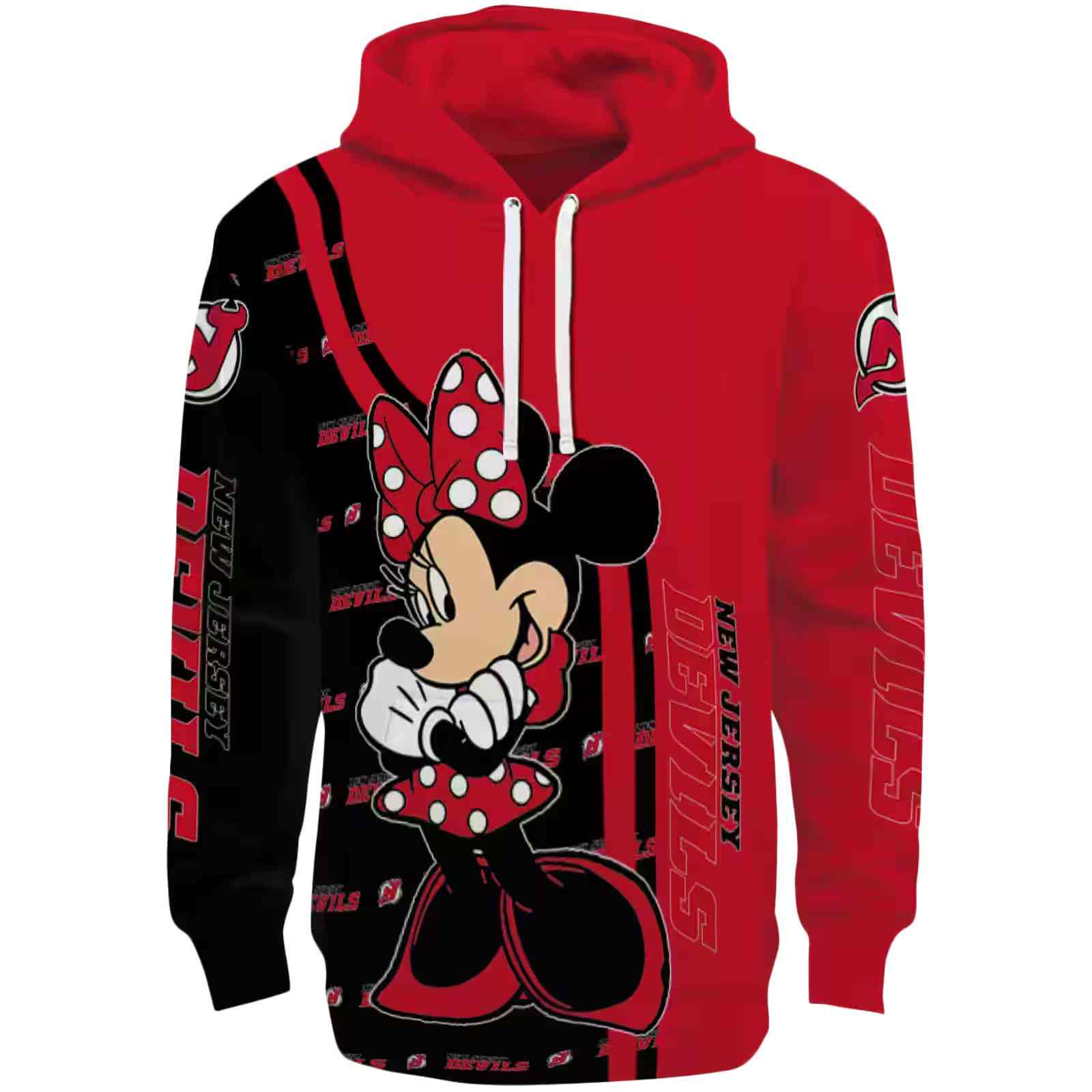 New Jersey Devils Minnie Mouse Red Hoodie