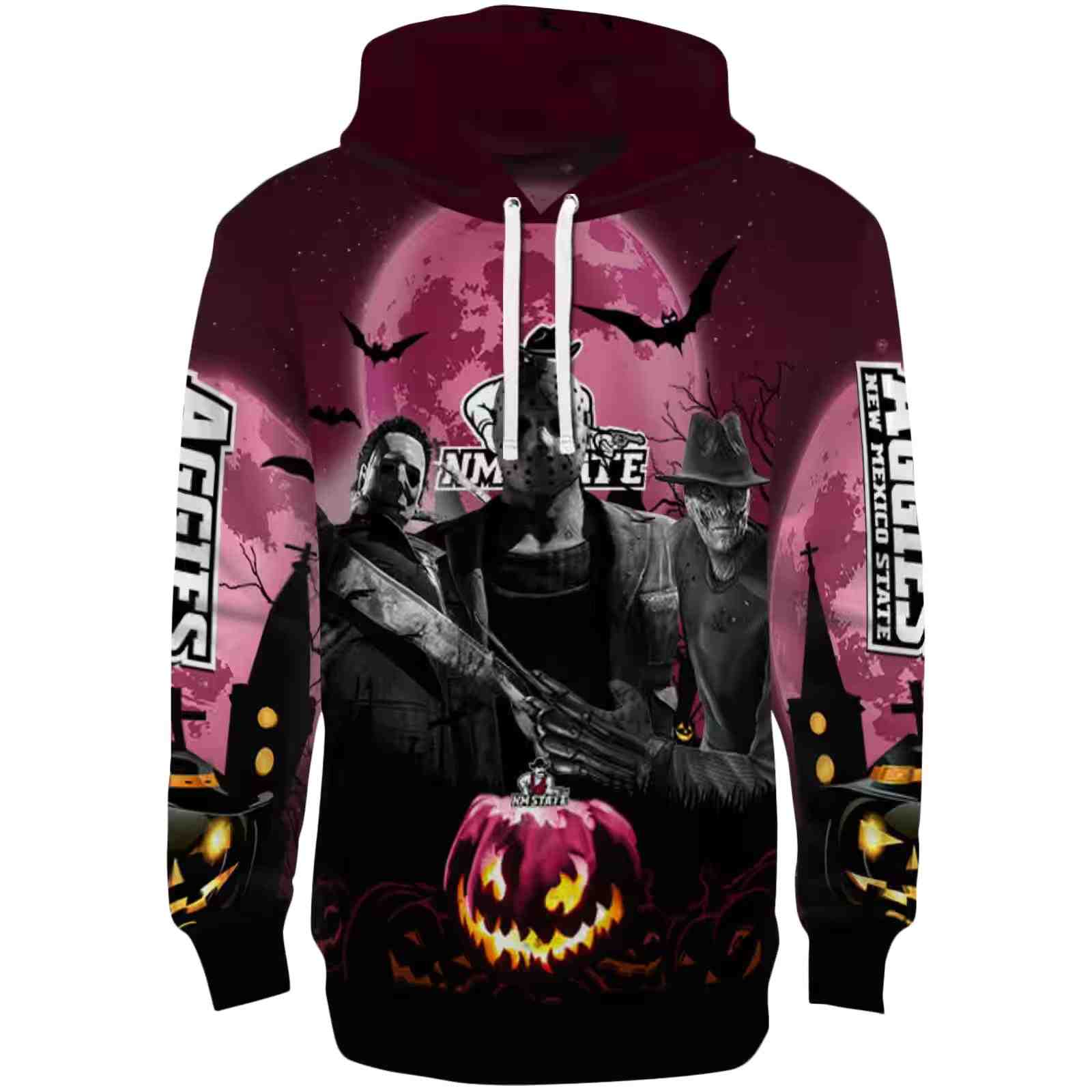 New Mexico State Aggies Halloween Vibes Crimson Black Hoodie