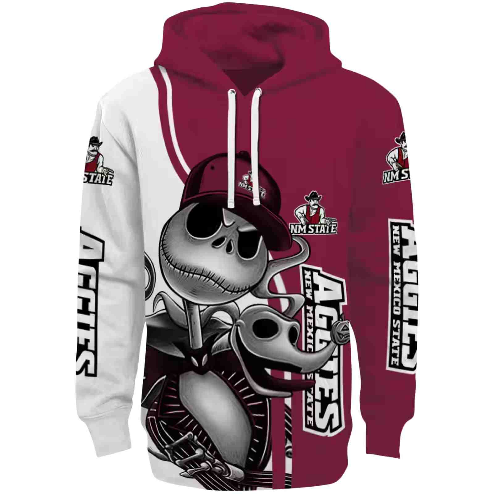 New Mexico State Aggies Jack Skellington Crimson Hoodie