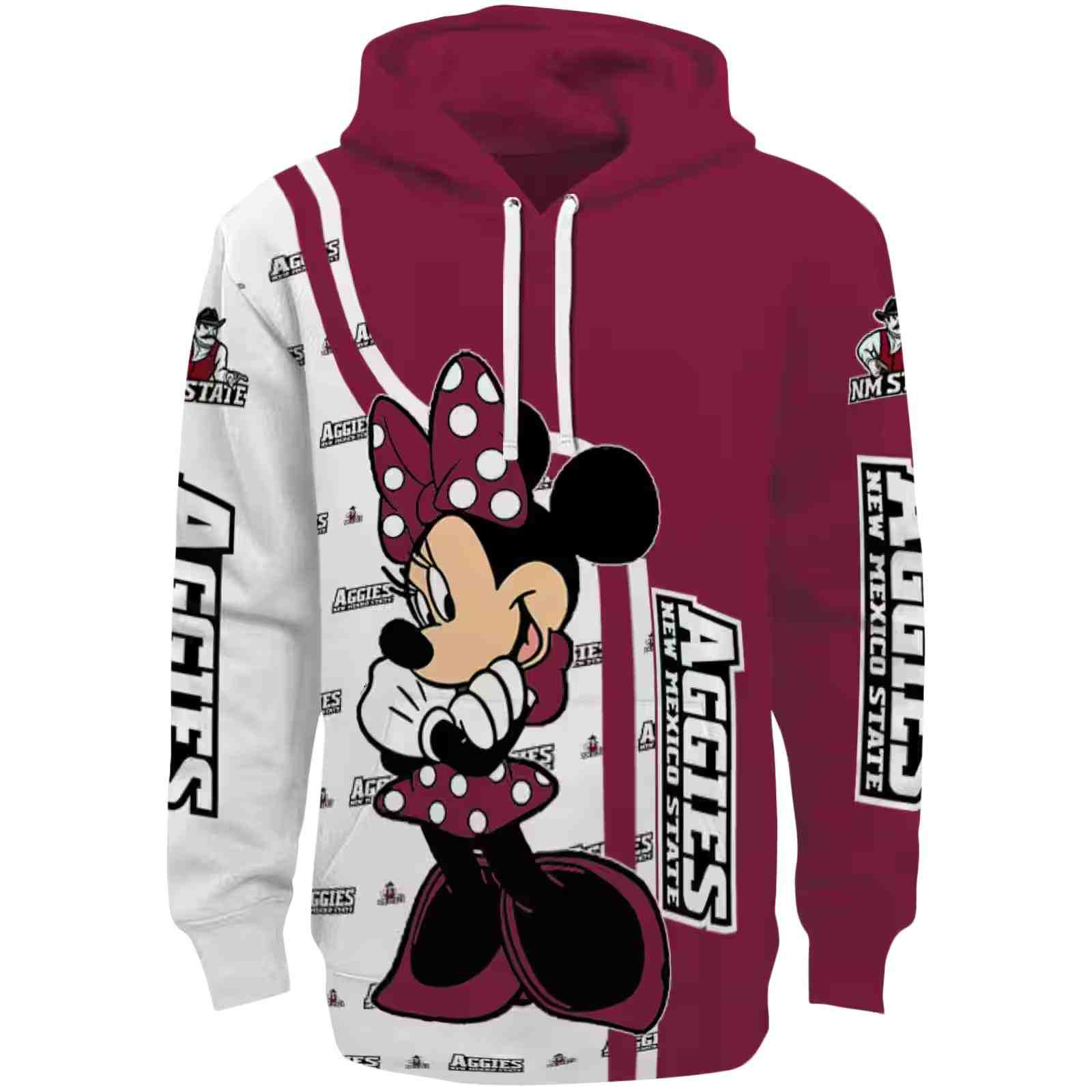New Mexico State Aggies Minnie Mouse Crimson Hoodie