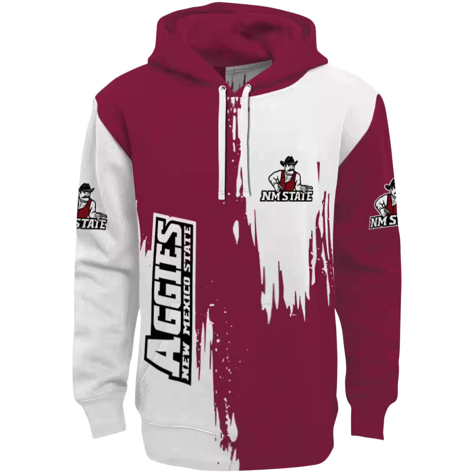 New Mexico State Aggies Splatter Effect Crimson Hoodie