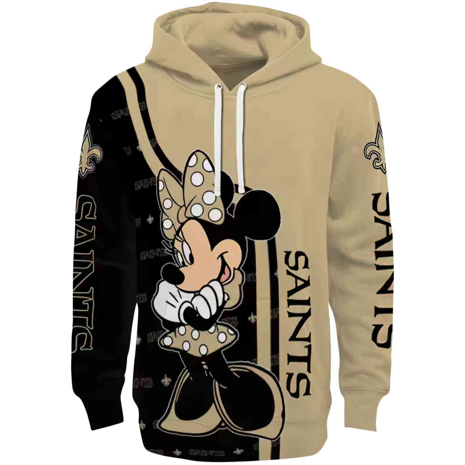 New Orleans Saints Minnie Mouse Gold Hoodie