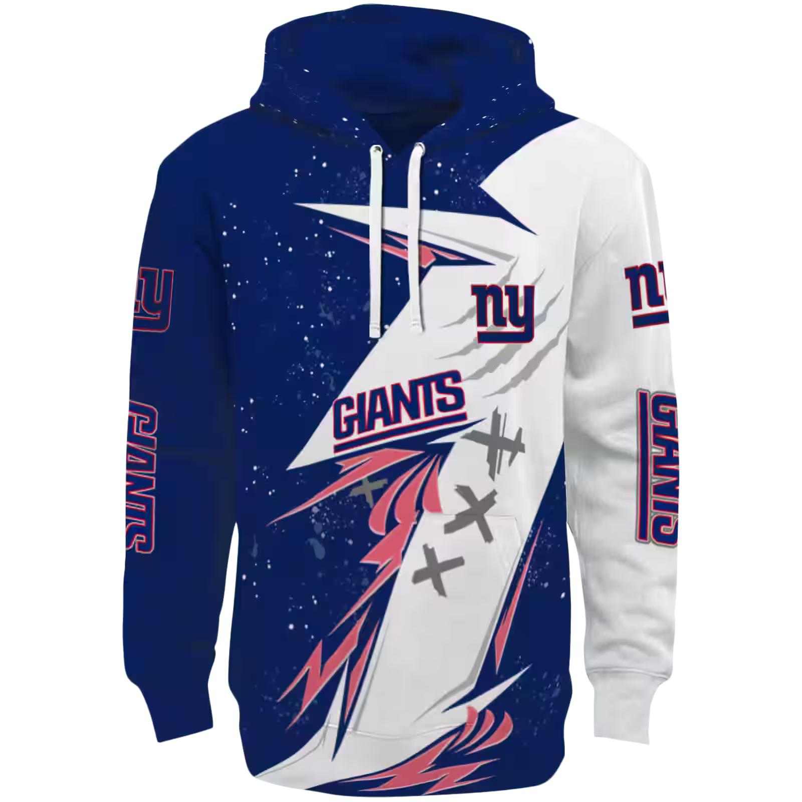 New York Giants Dynamic Slash Blue White Hoodie