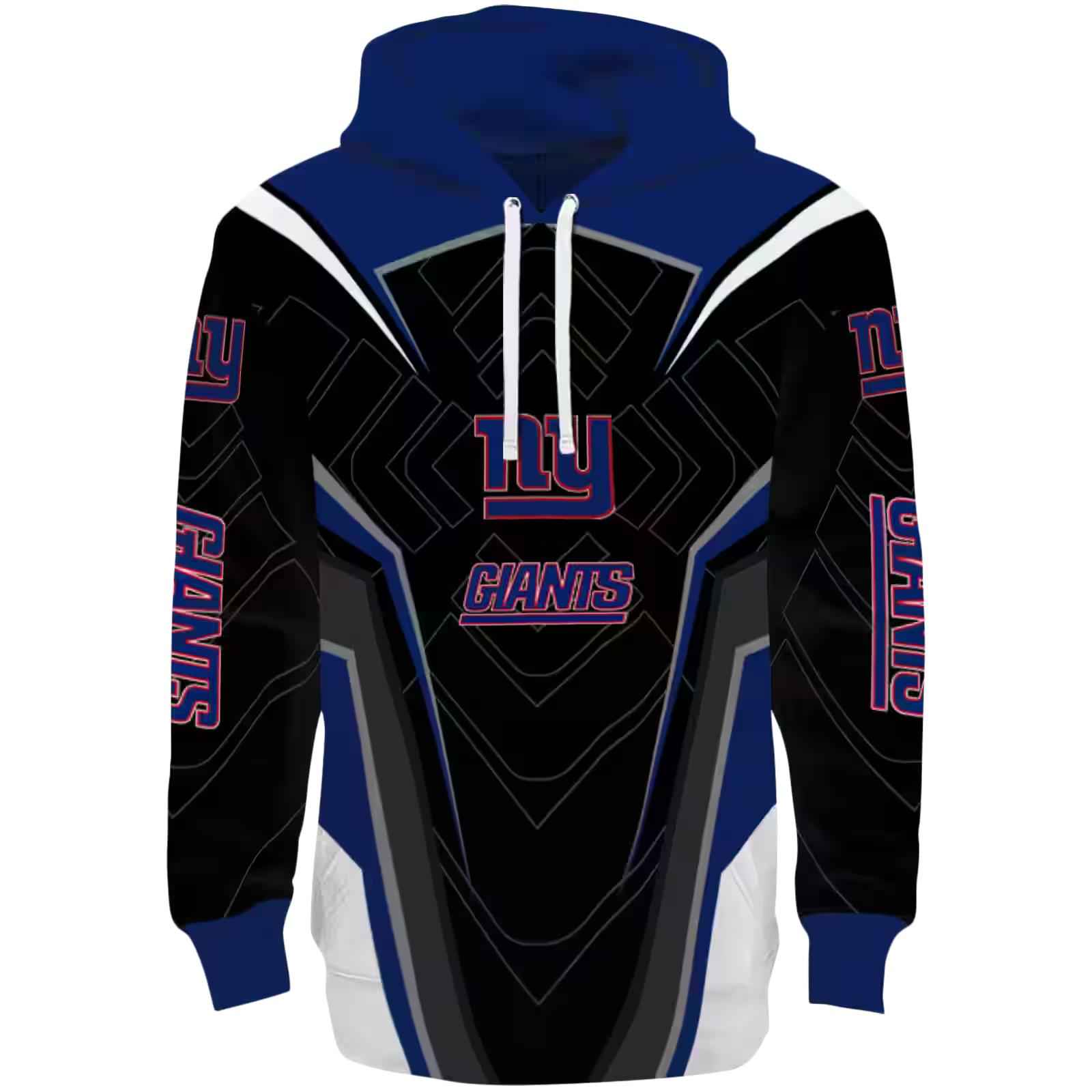 New York Giants Futuristic Pattern Blue Black Hoodie