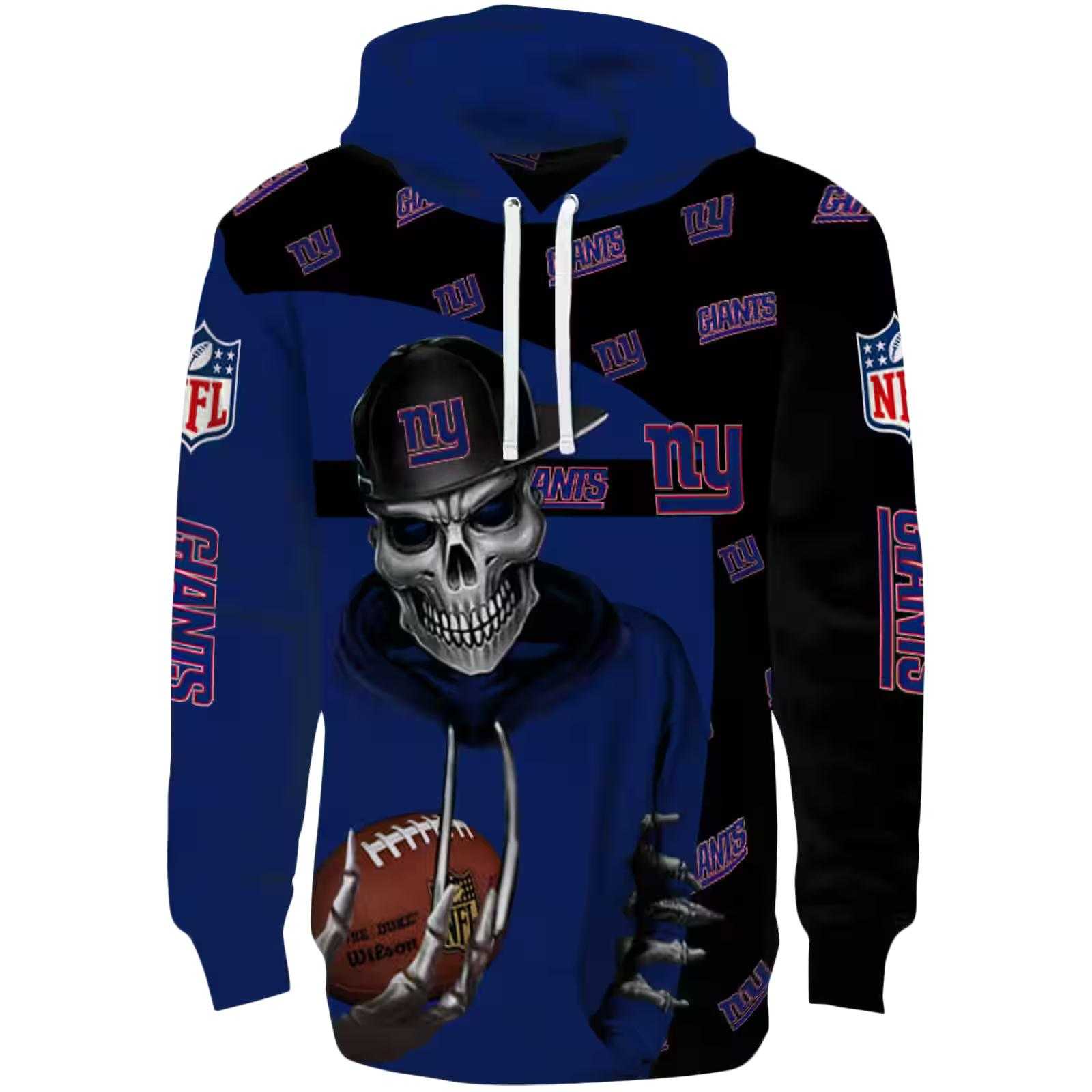 New York Giants Grim Vibe Blue Black Hoodie