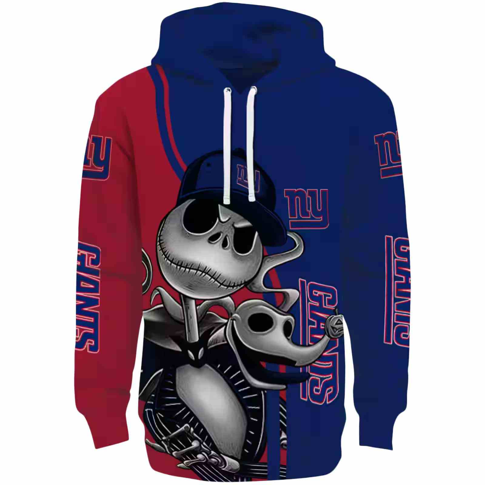 New York Giants Jack Skellington Blue Hoodie