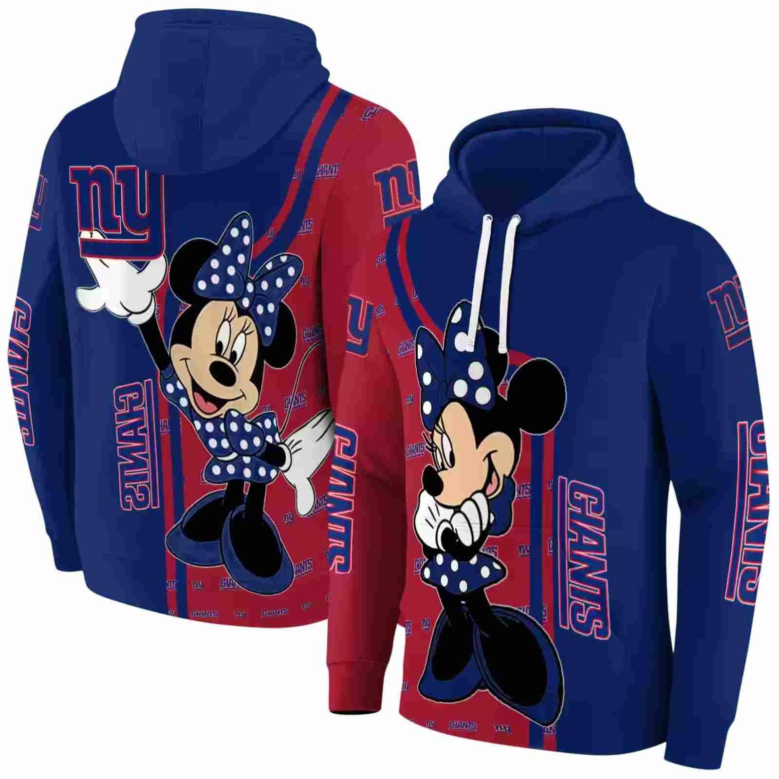 new york giants minnie mouse blue hoodie fashion forward