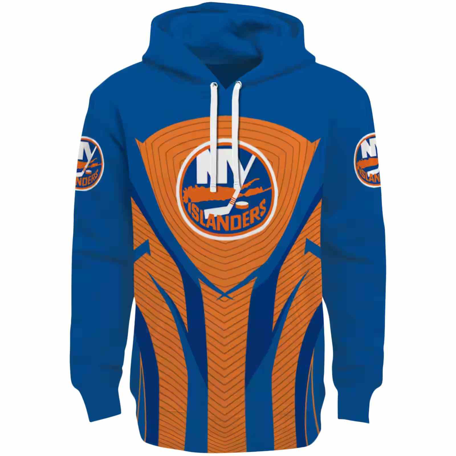 New York Islanders Concentric Lines Blue Black Hoodie