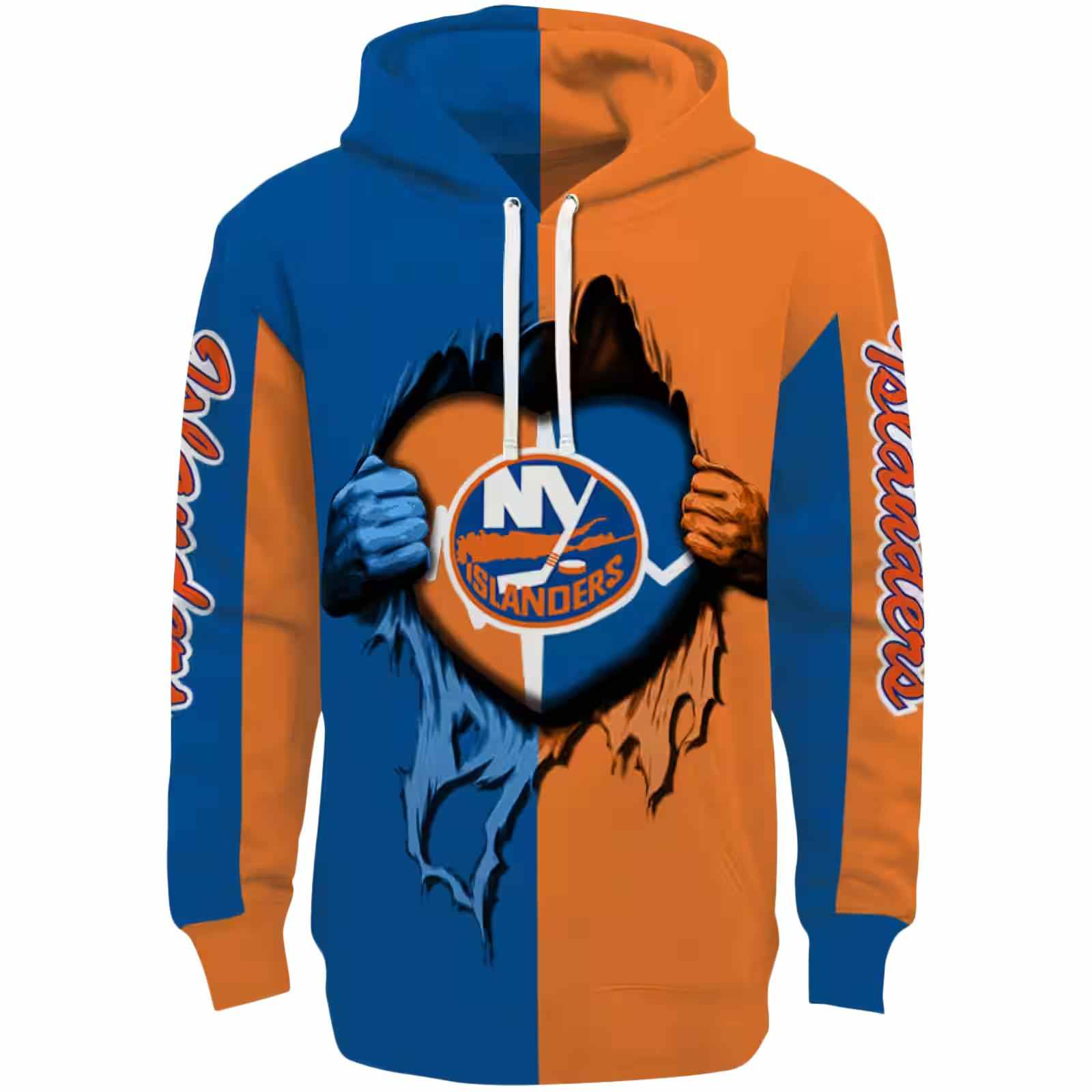 New York Islanders Heartbeat Graphic Blue Hoodie