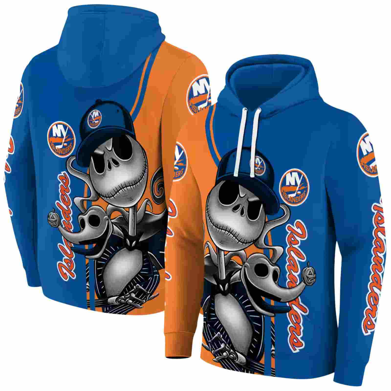 new york islanders jack skellington blue hoodie fashion forward