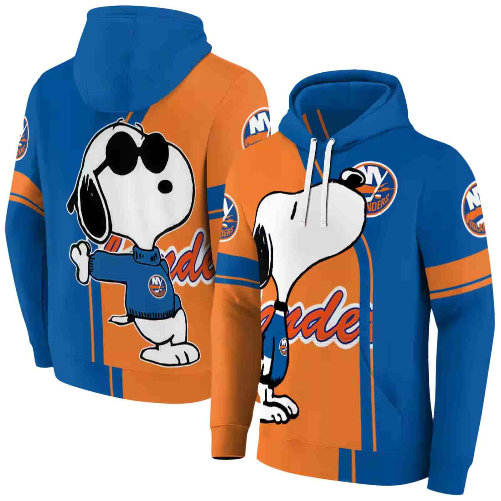 new york islanders playful snoopy blue hoodie fashion forward