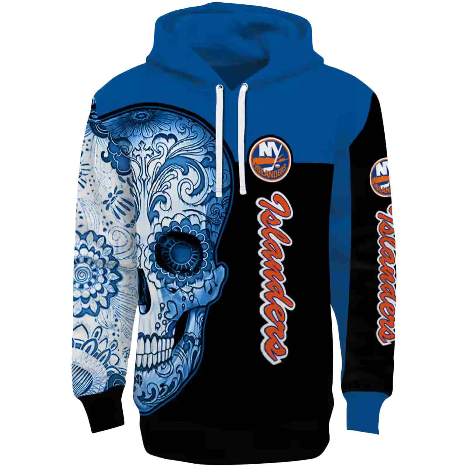 New York Islanders Sugar Skull Blue Black Hoodie