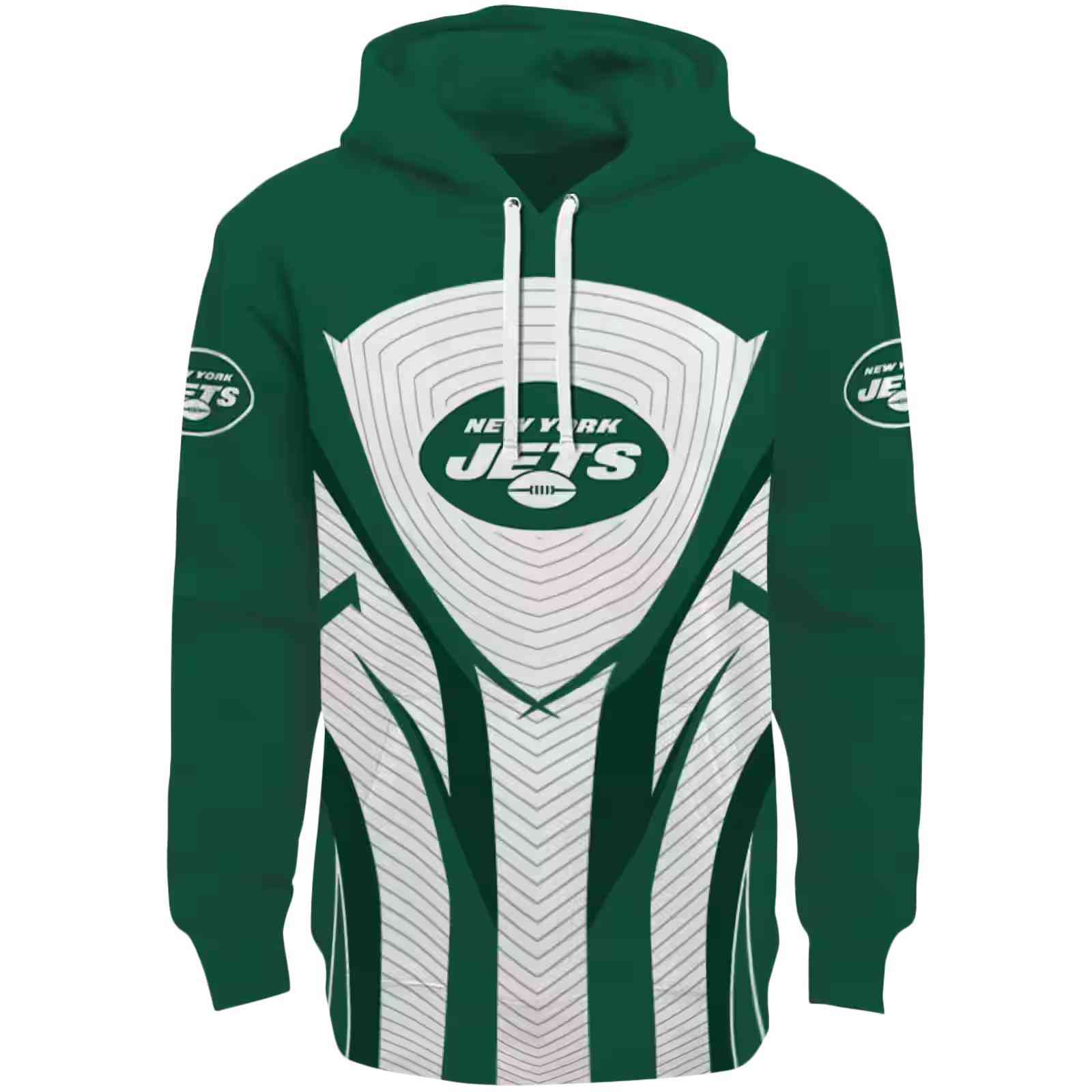 New York Jets Concentric Lines Green Black Hoodie