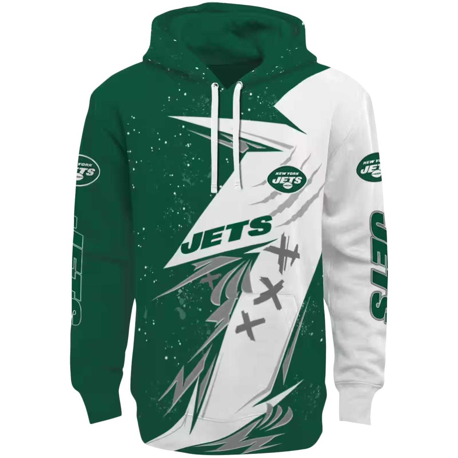 New York Jets Dynamic Slash Green White Hoodie