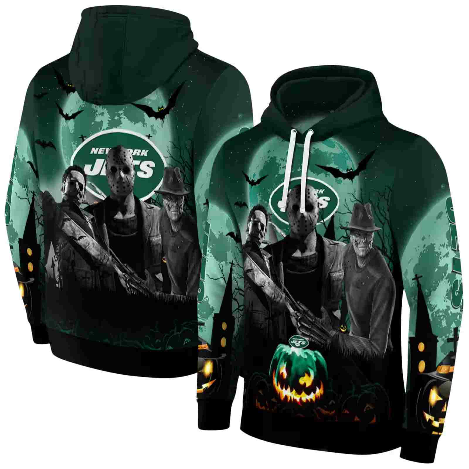 new york jets halloween vibes green black hoodie fashion forward