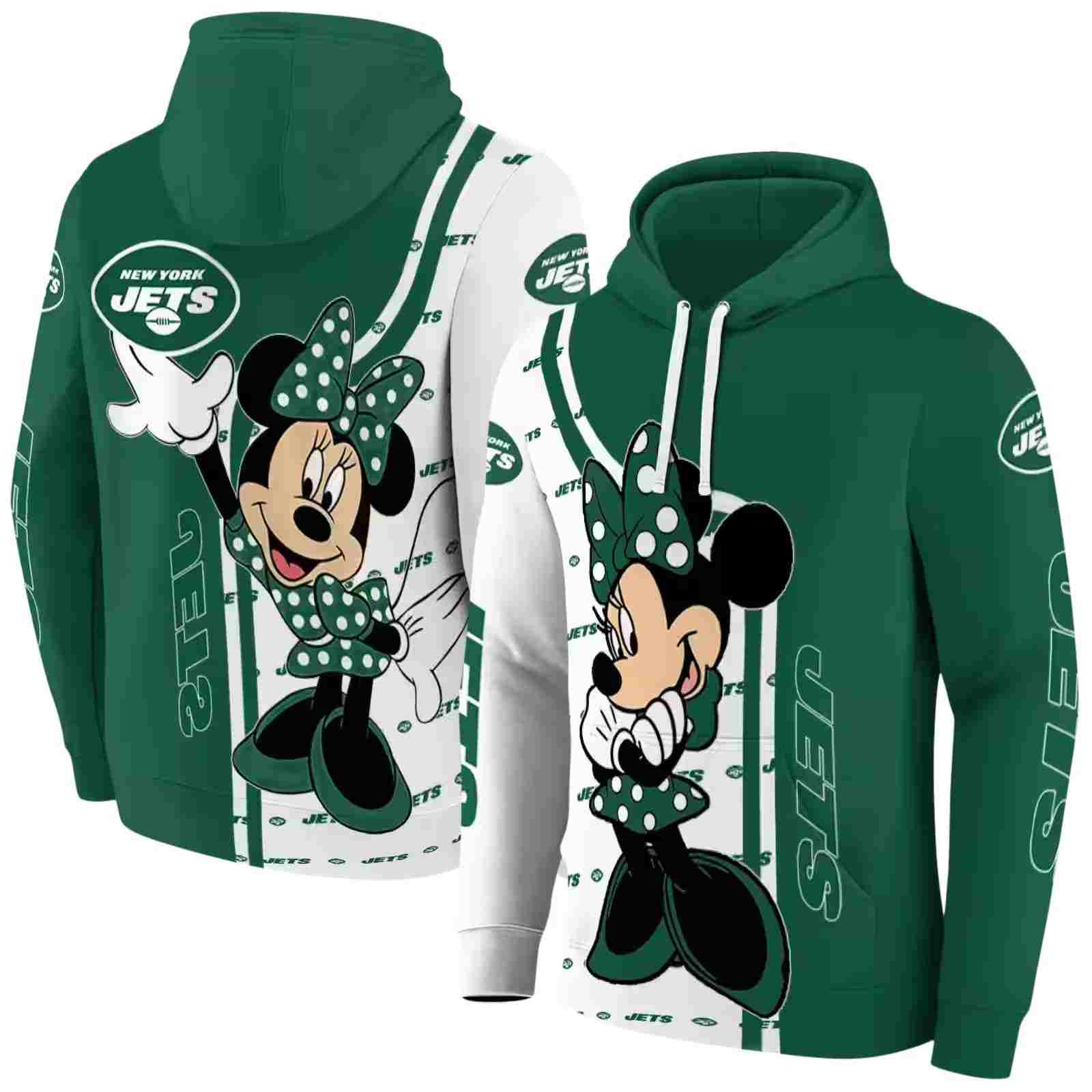 new york jets minnie mouse green hoodie fashion forward