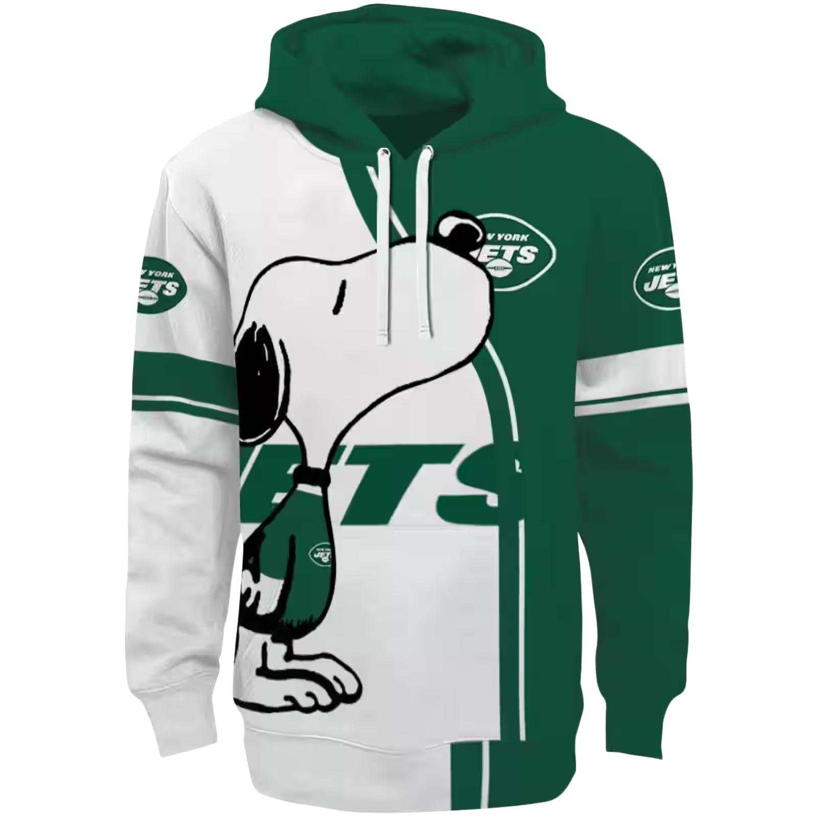 New York Jets Playful Snoopy Green Hoodie