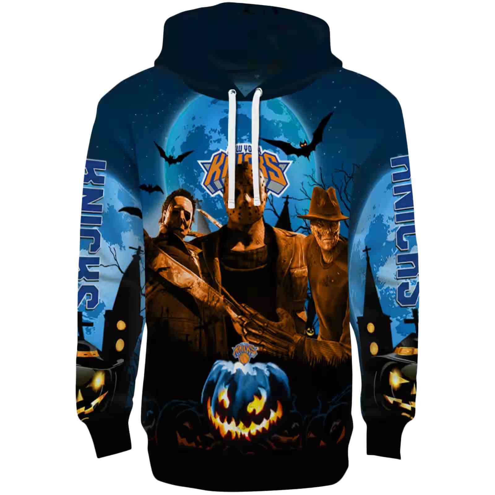 New York Knicks Halloween Vibes Blue Black Hoodie