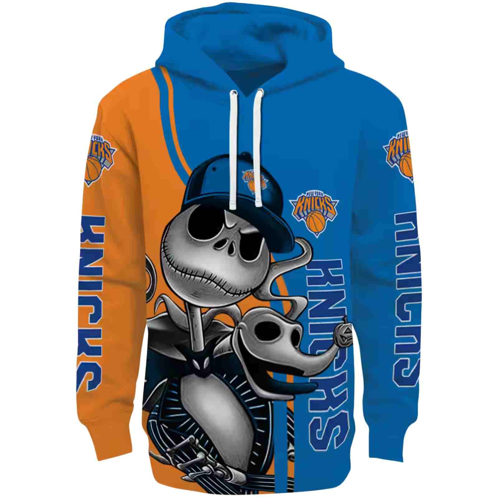 New York Knicks Jack Skellington Blue Hoodie