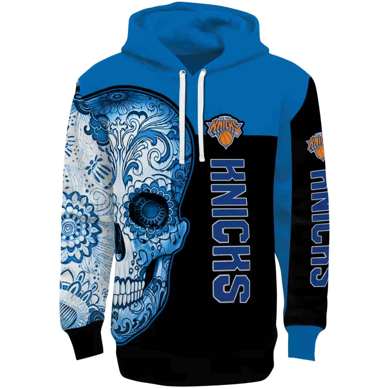 New York Knicks Sugar Skull Blue Black Hoodie