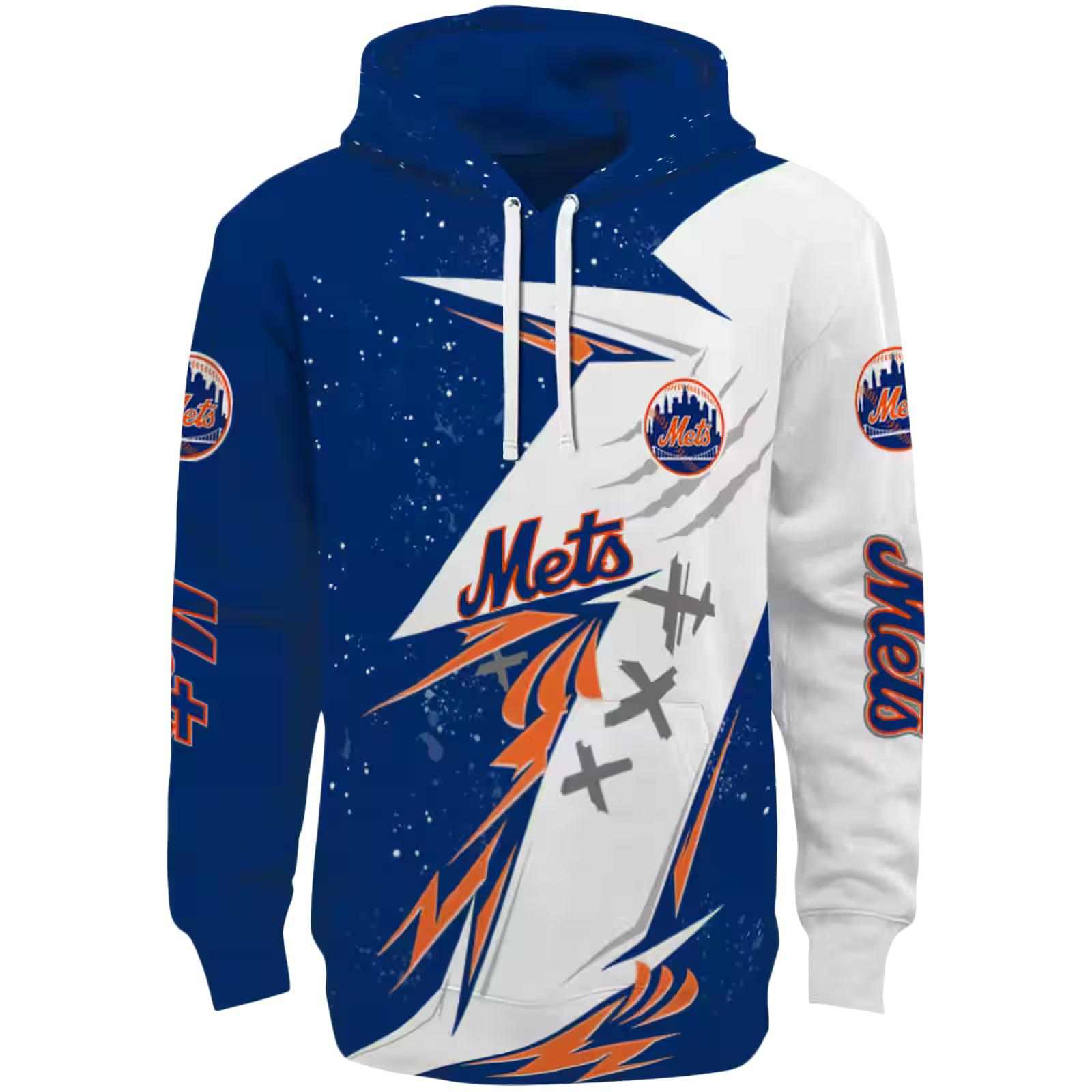 New York Mets Dynamic Slash Blue White Hoodie