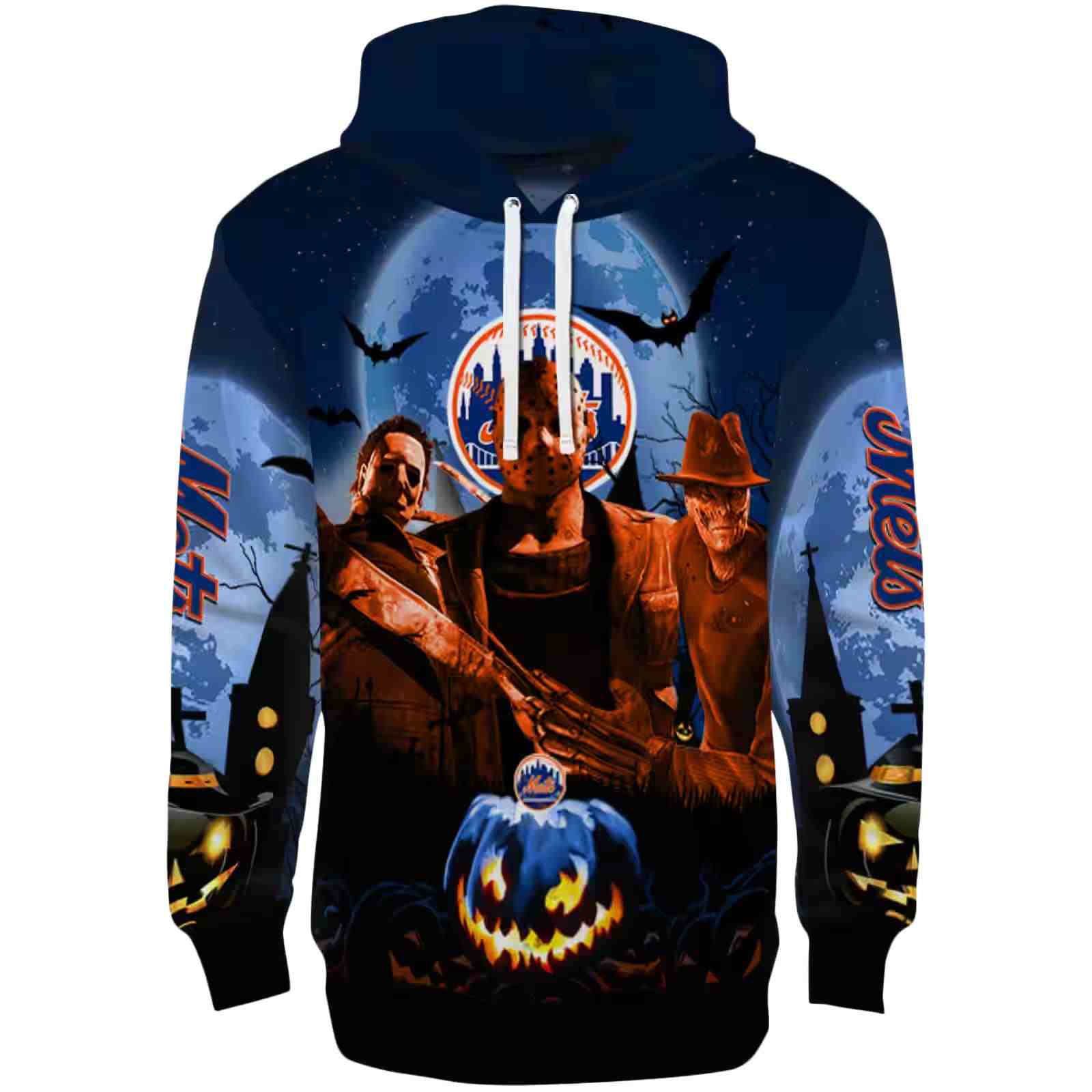 New York Mets Halloween Vibes Blue Black Hoodie