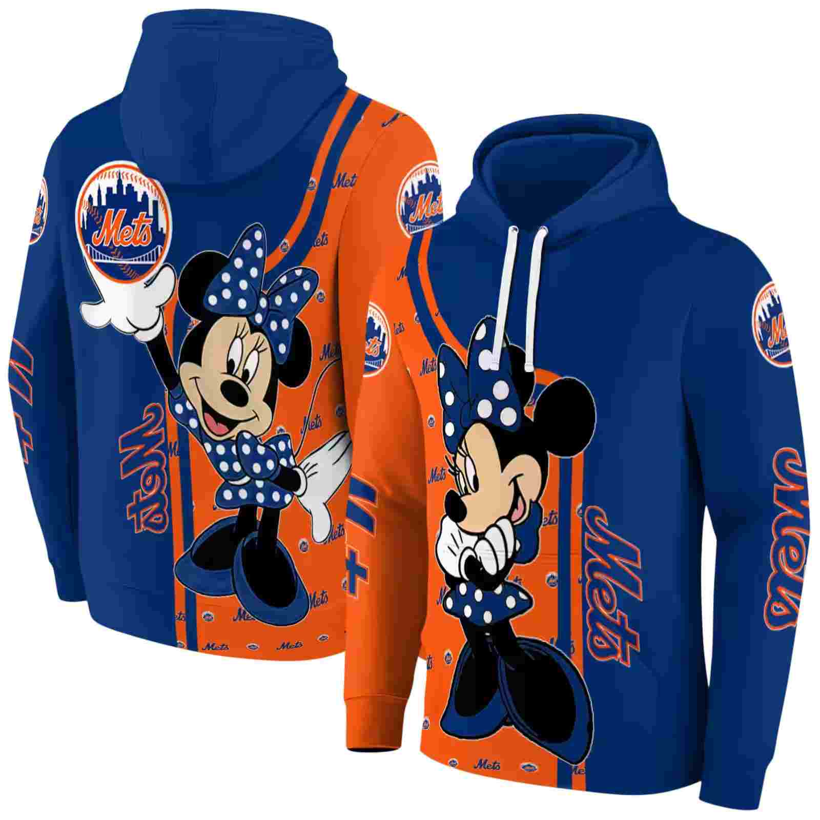 new york mets minnie mouse blue hoodie fashion forward