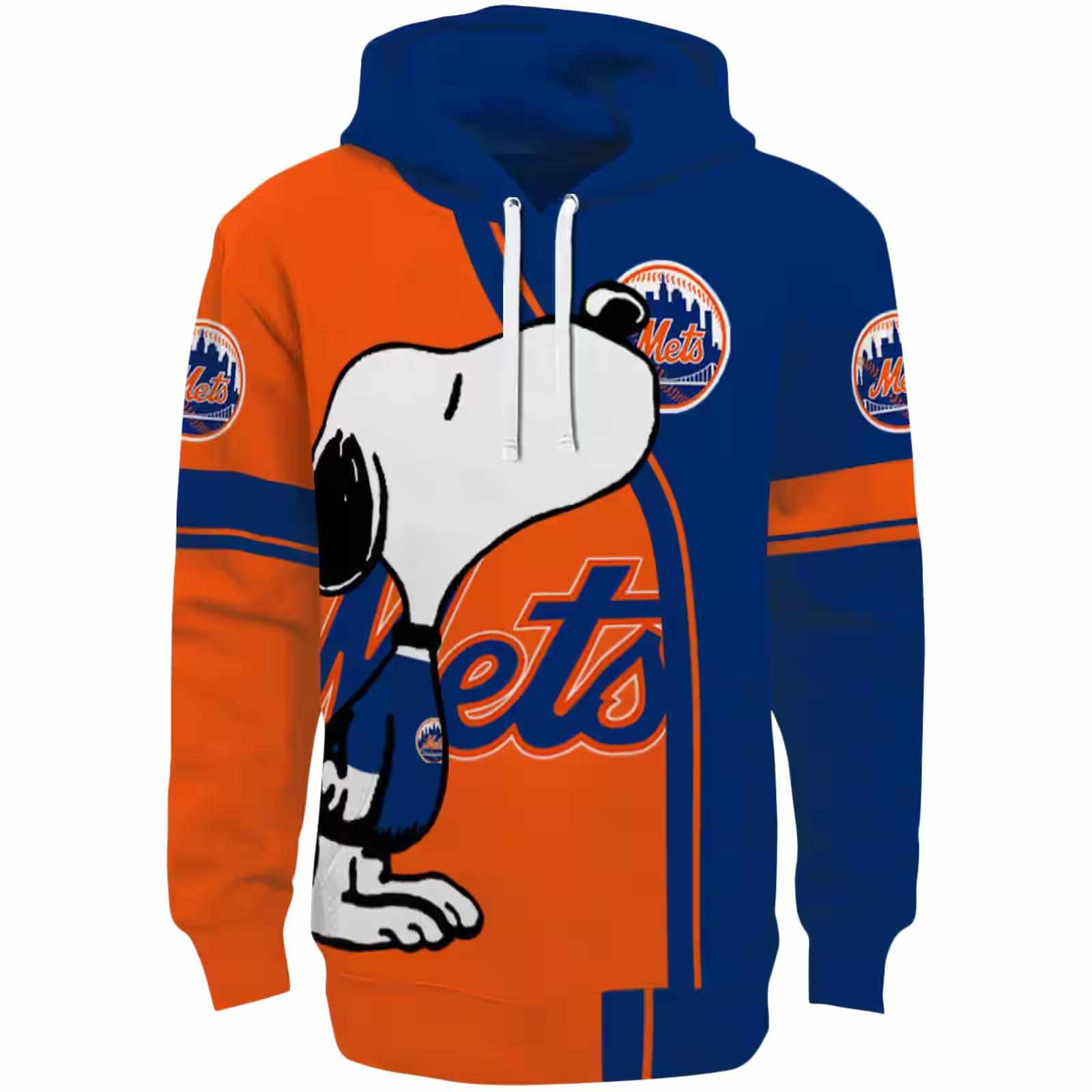 New York Mets Playful Snoopy Blue Hoodie