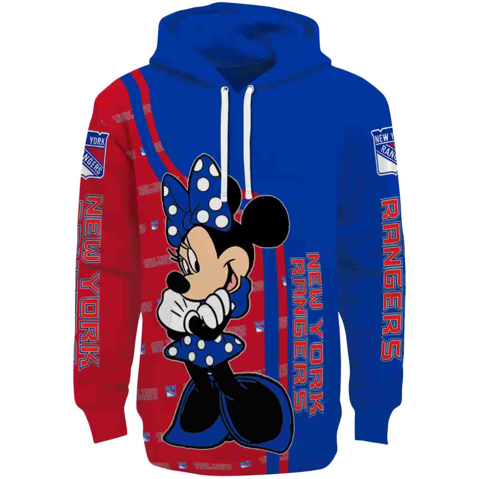 New York Rangers Minnie Mouse Blue Hoodie