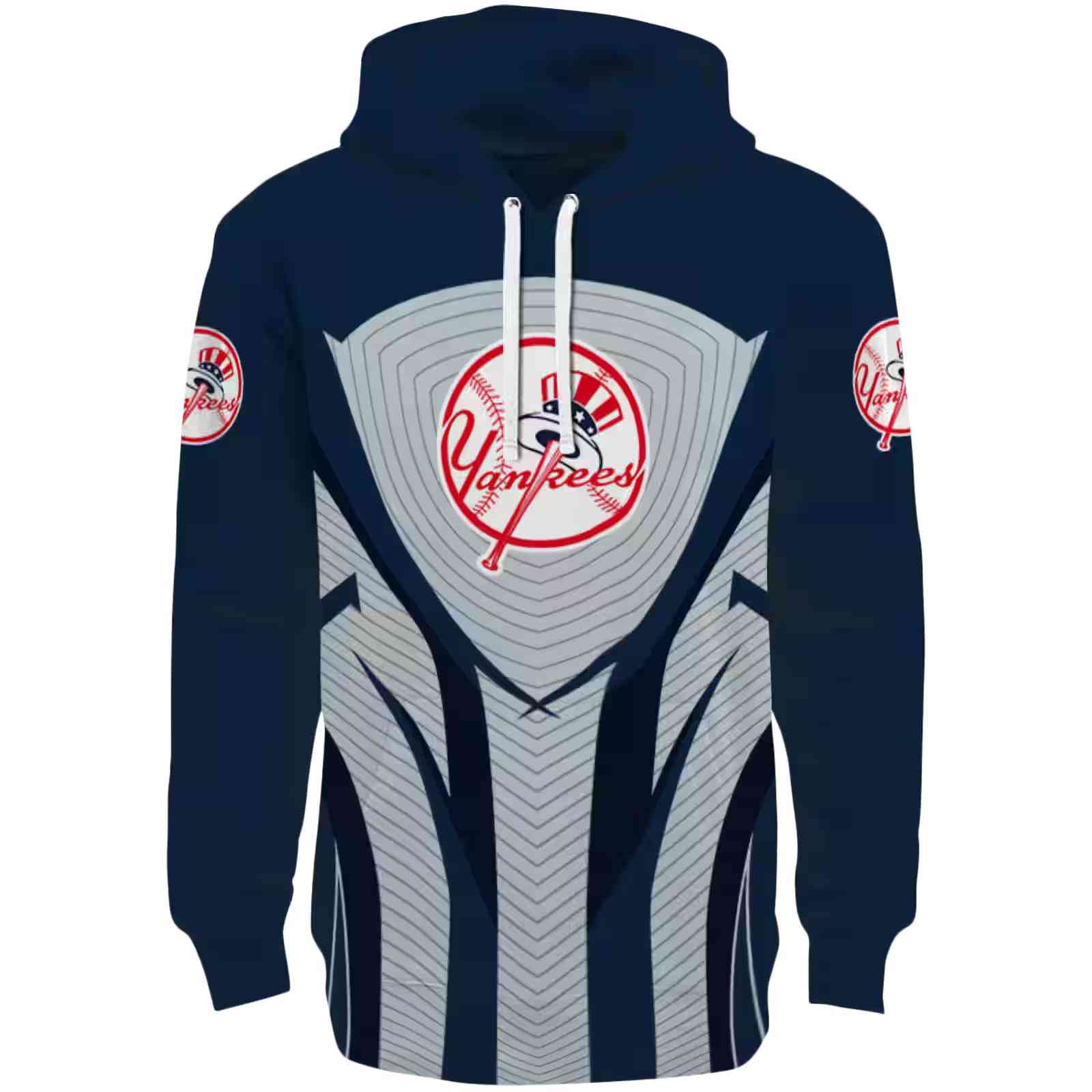 New York Yankees Concentric Lines Navy Black Hoodie