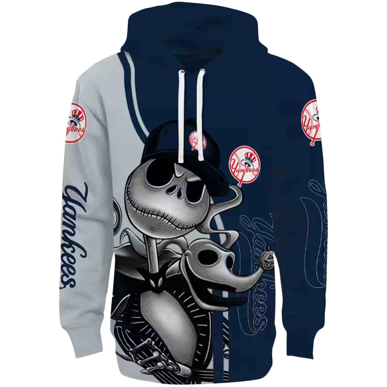 New York Yankees Jack Skellington Navy Hoodie