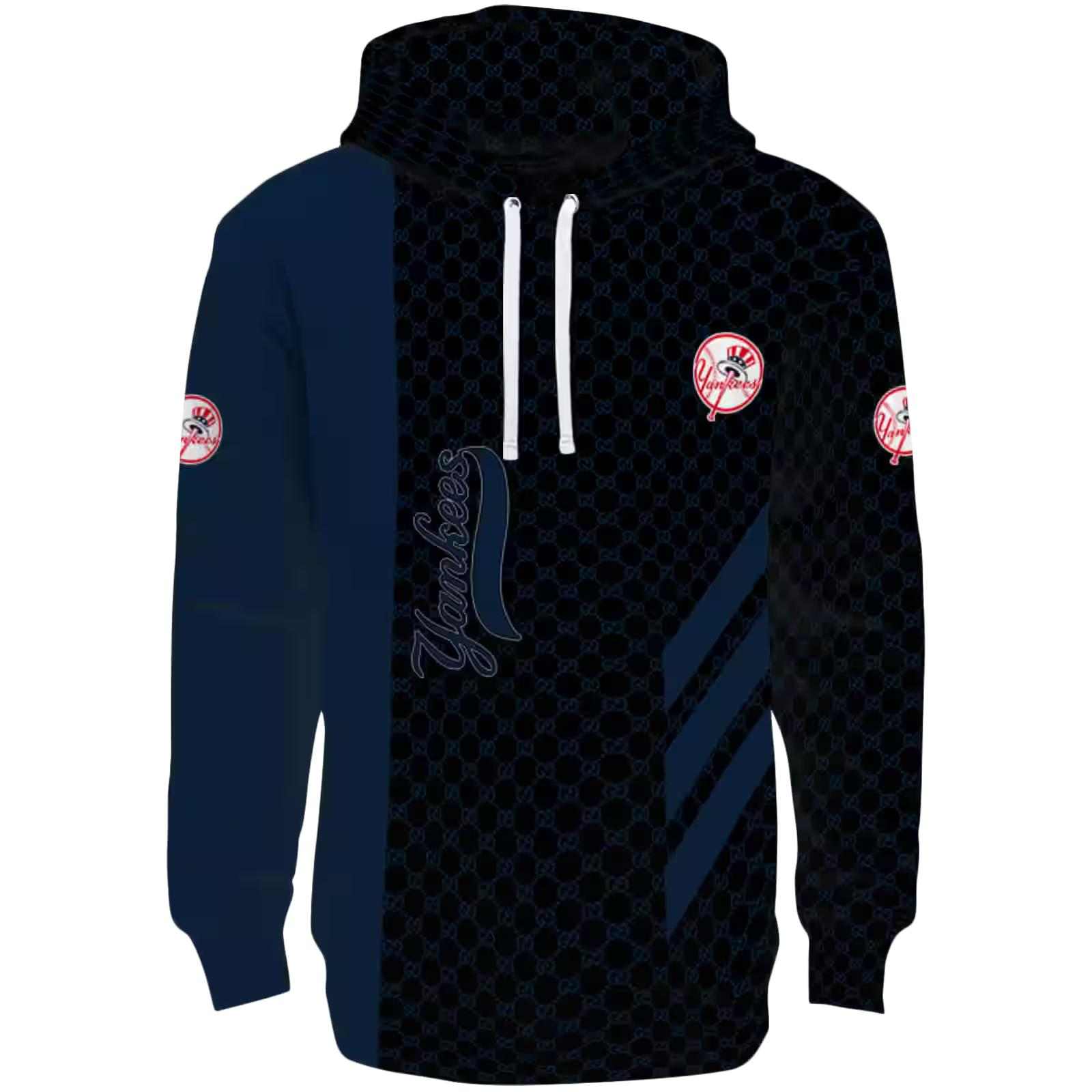 New York Yankees Monogram Pattern Navy Hoodie