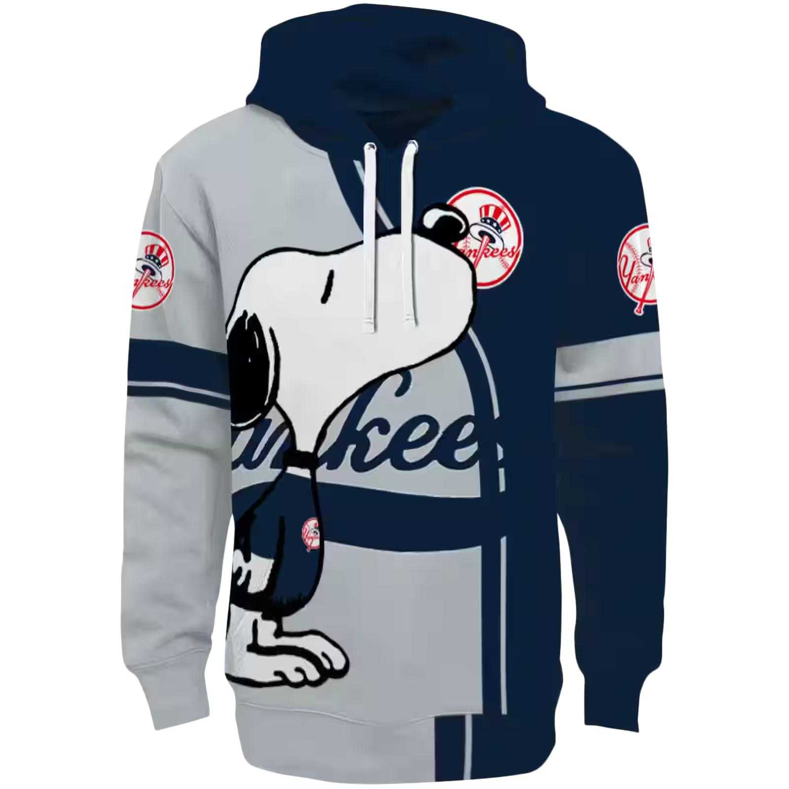 New York Yankees Playful Snoopy Navy Hoodie