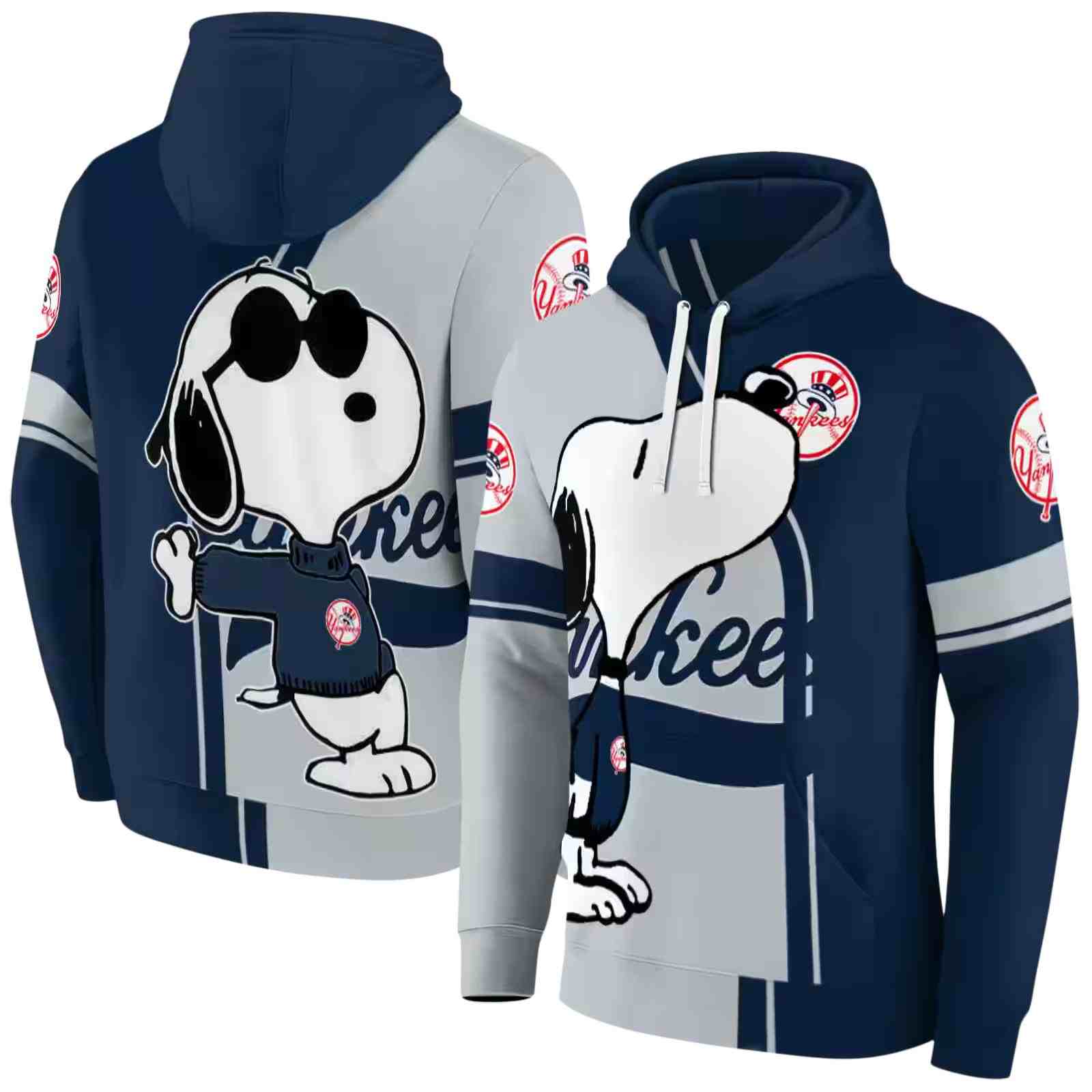 new york yankees playful snoopy navy hoodie fashion forward