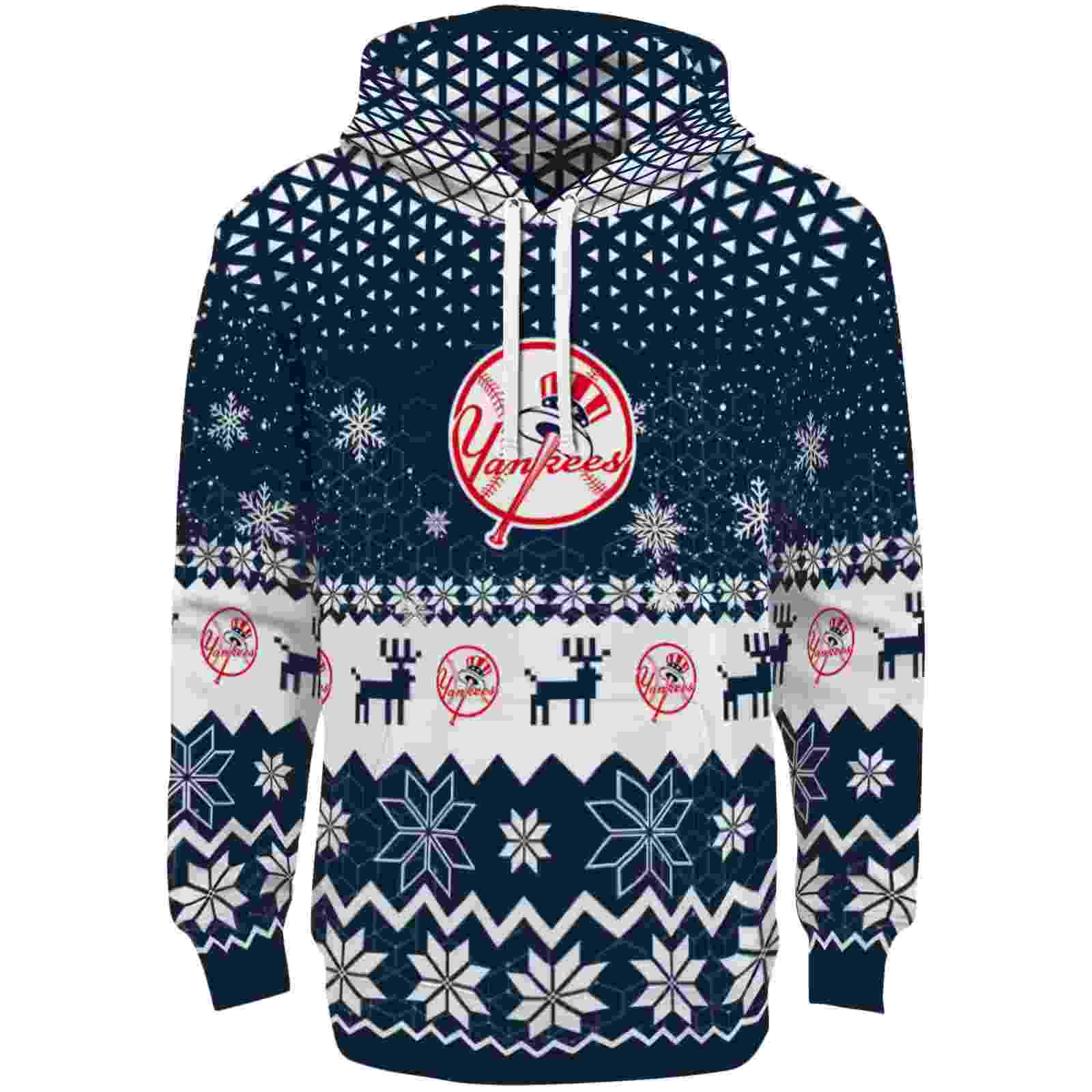 New York Yankees Reindeer Motif Navy Hoodie