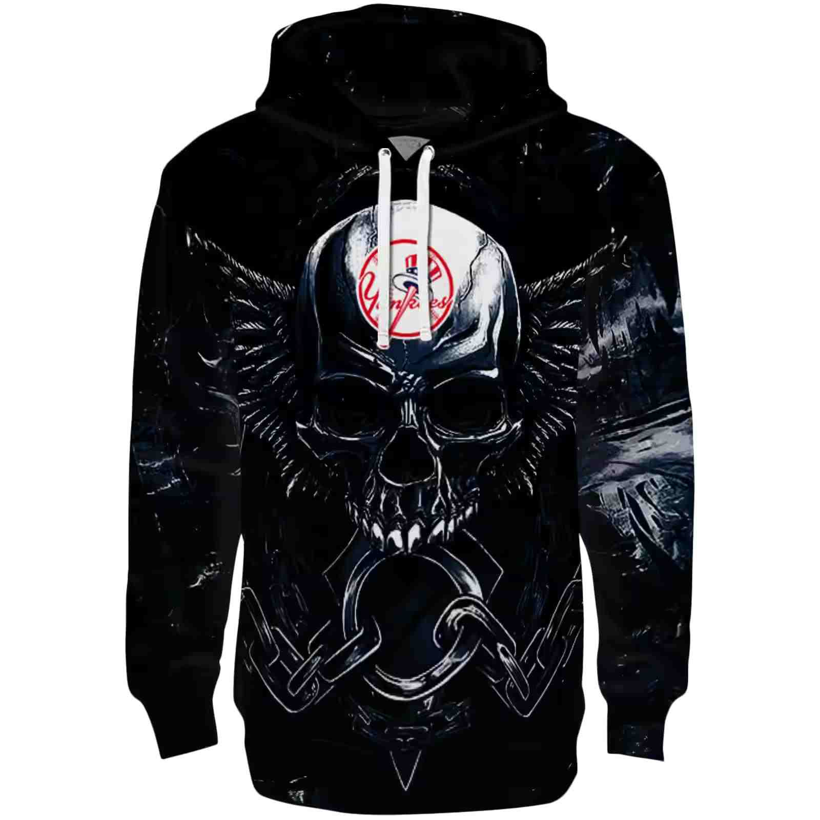 New York Yankees Skull Artwork Navy Black Hoodie