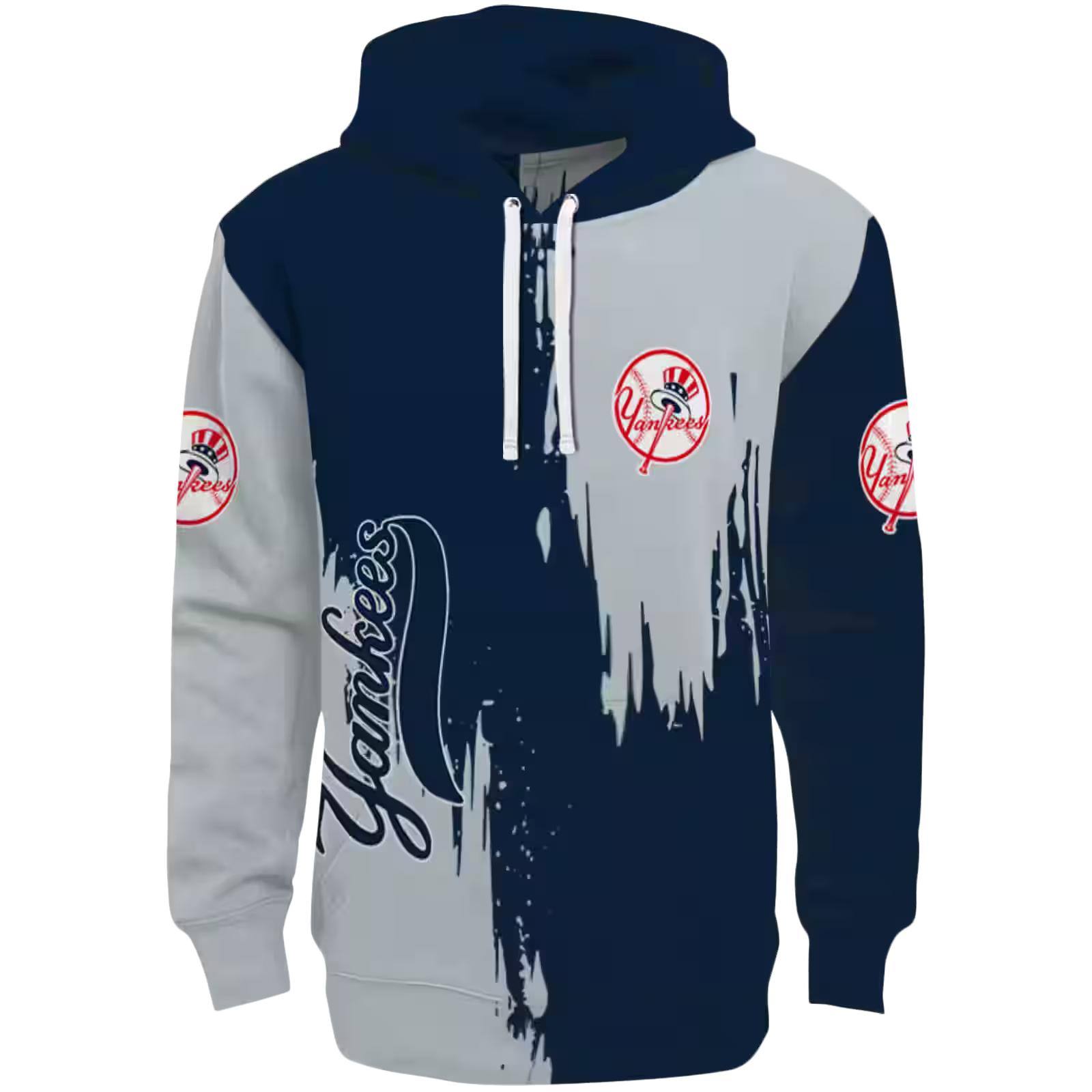 New York Yankees Splatter Effect Navy Hoodie