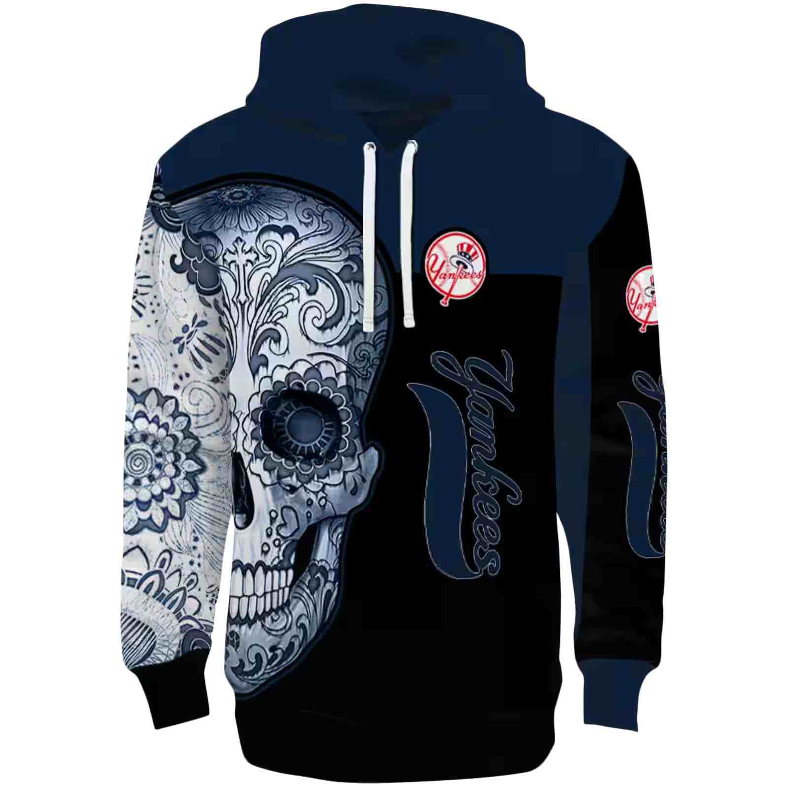 New York Yankees Sugar Skull Navy Black Hoodie