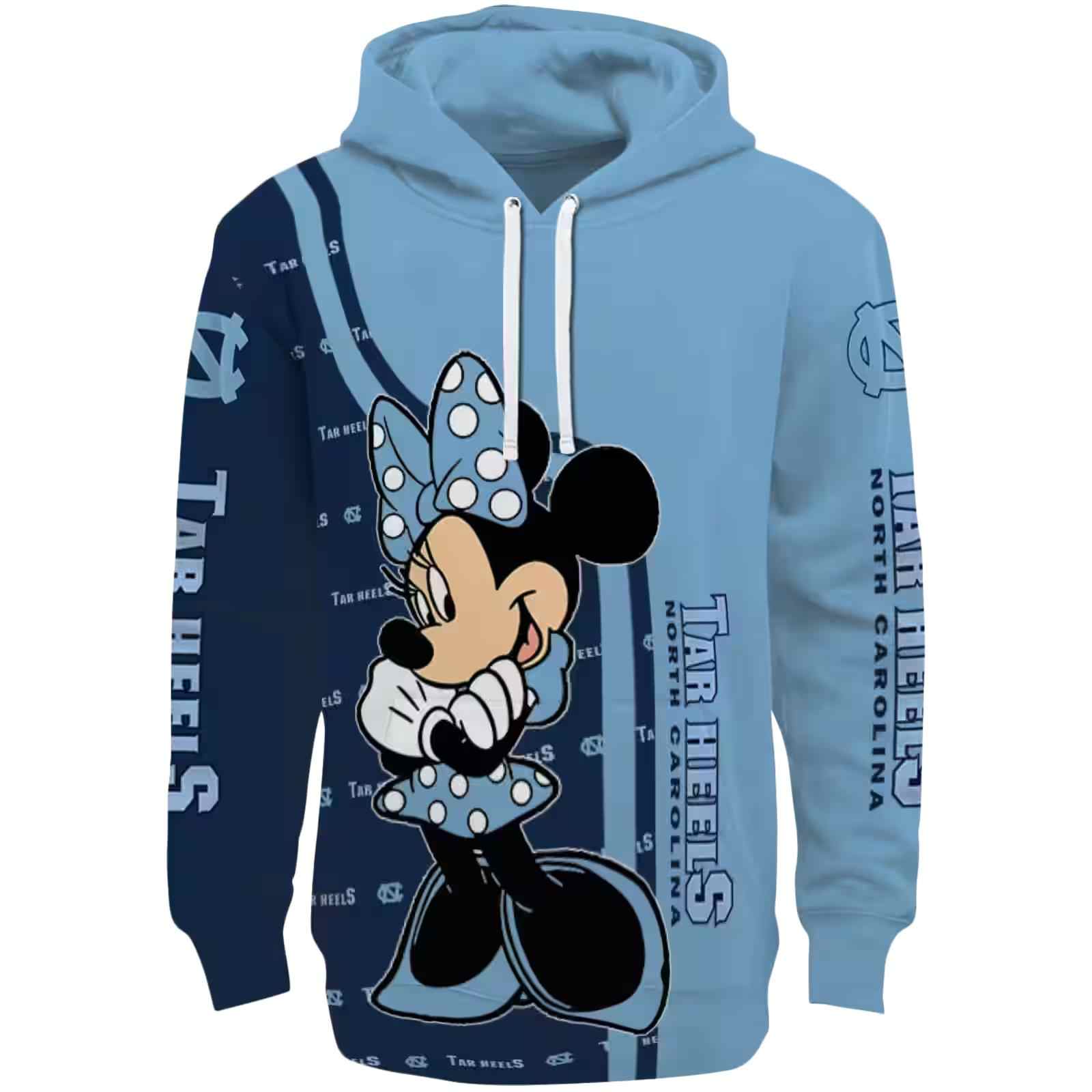 North Carolina Tar Heels Minnie Mouse Light Blue Hoodie