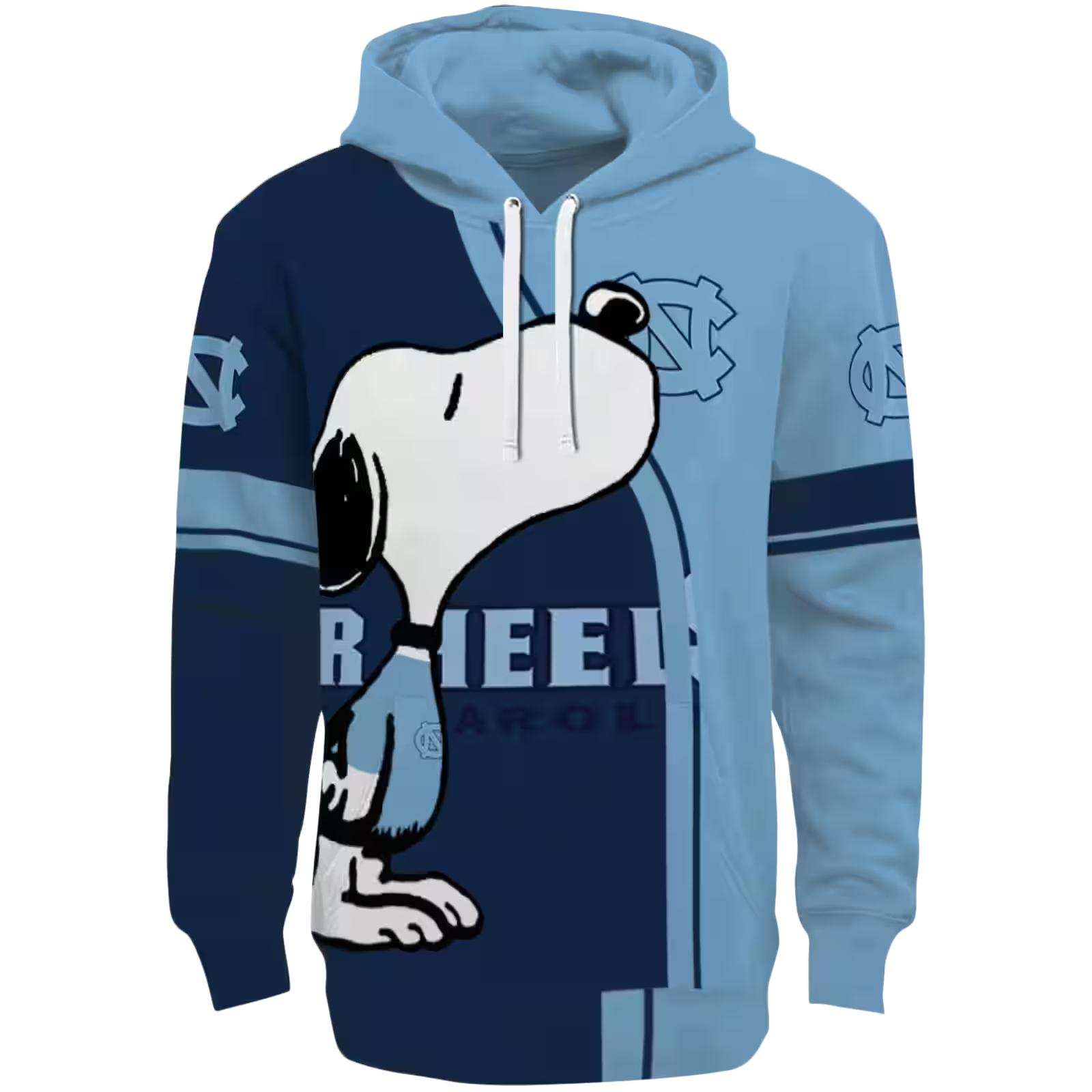 North Carolina Tar Heels Playful Snoopy Light Blue Hoodie