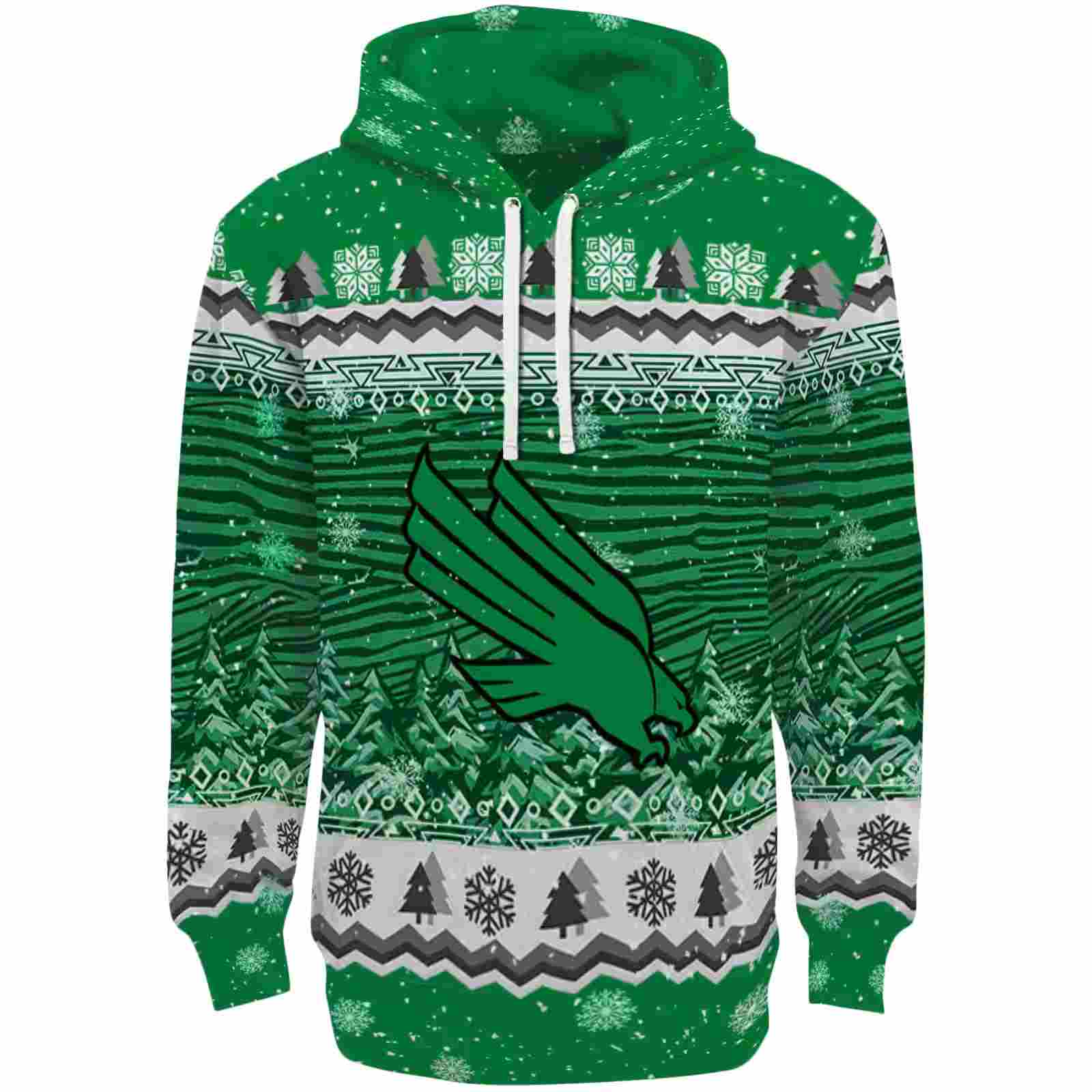 North Texas Mean Green Christmas Trees Green Hoodie