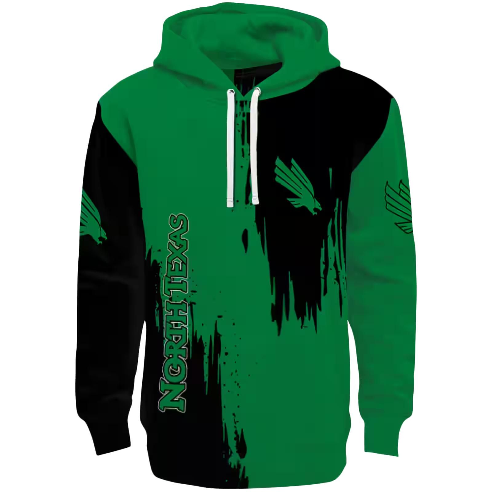 North Texas Mean Green Splatter Effect Green Hoodie